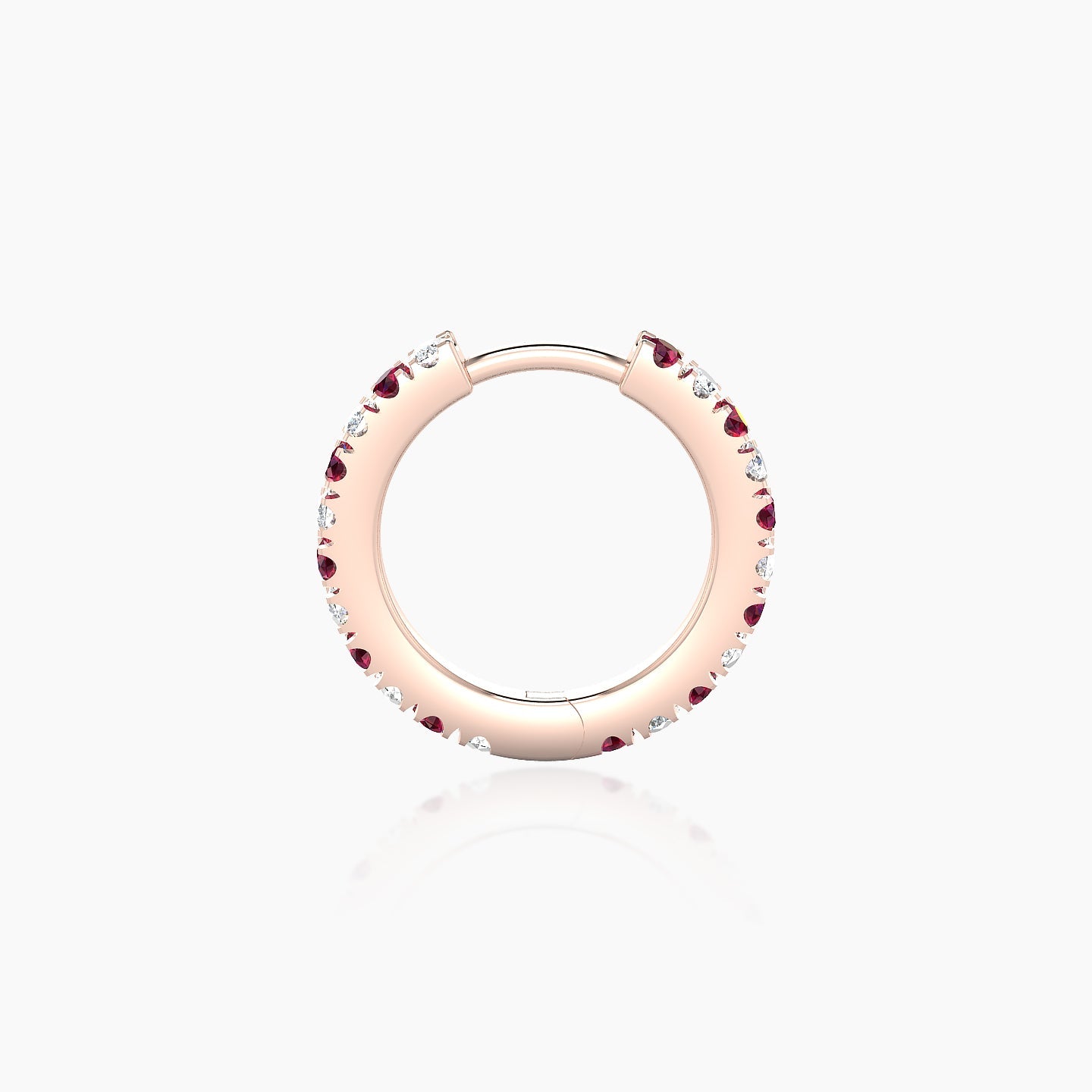 Terra | 18k Rose Gold 8 mm Ruby & Diamond Hoop Piercing