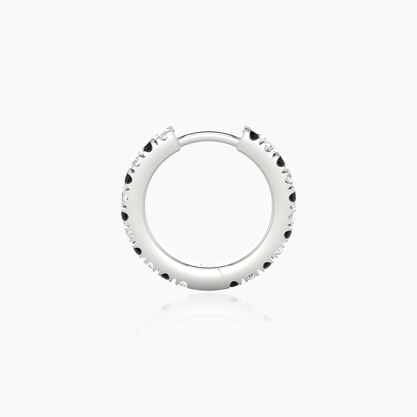 Terra | 18k White Gold 8 mm Black Diamond & Diamond Hoop Piercing