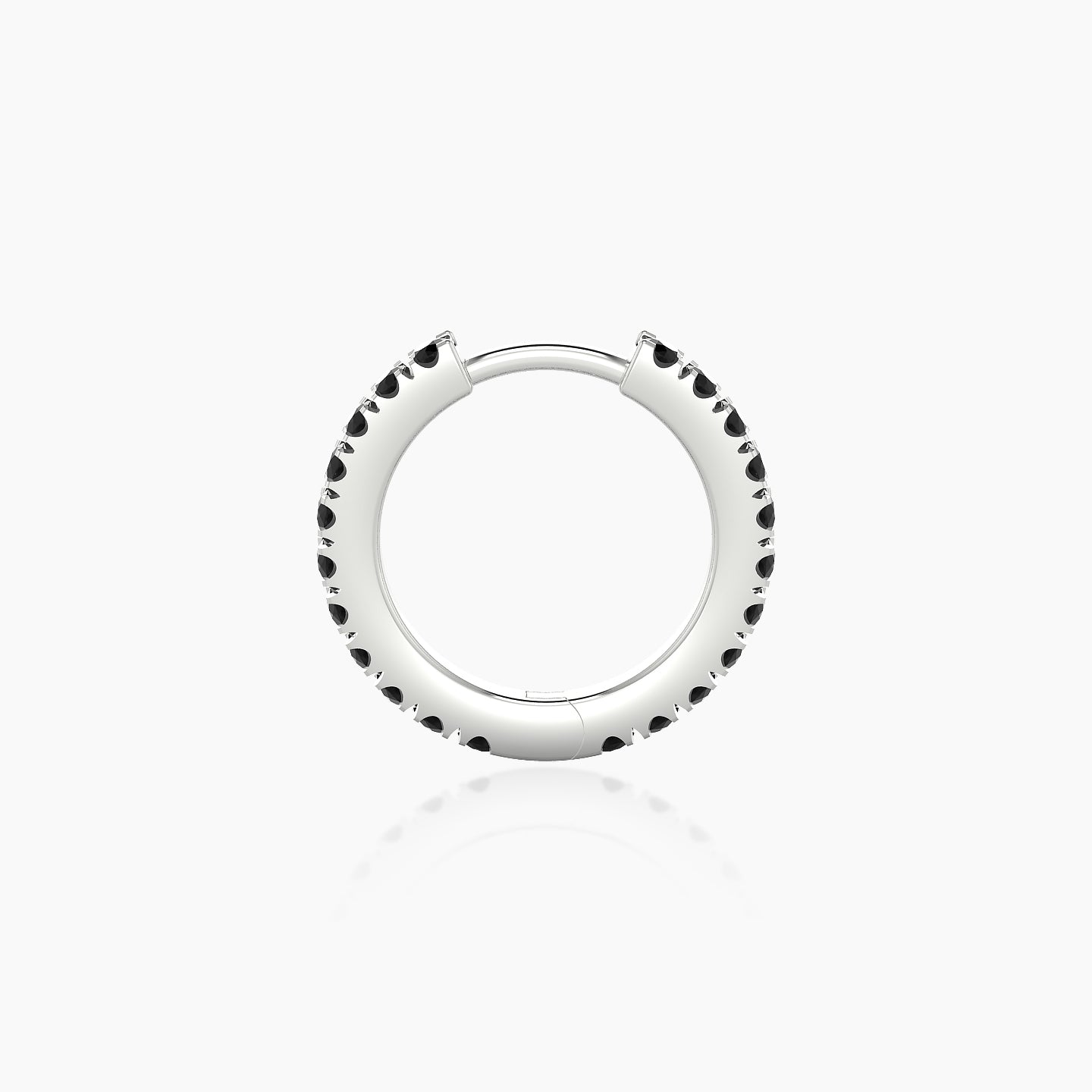 Terra | 18k White Gold 8 mm Black Diamond Hoop Piercing