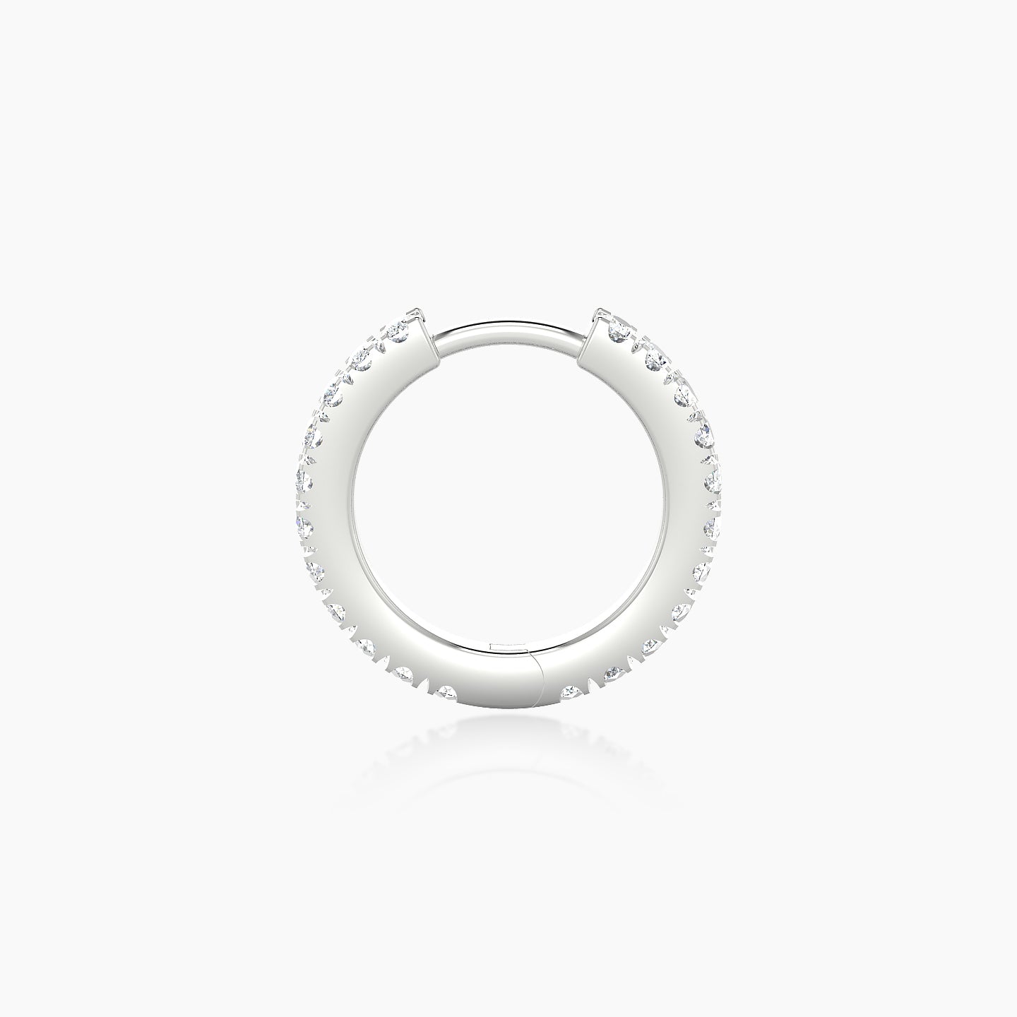 Terra | 18k White Gold 8 mm Diamond Hoop Piercing