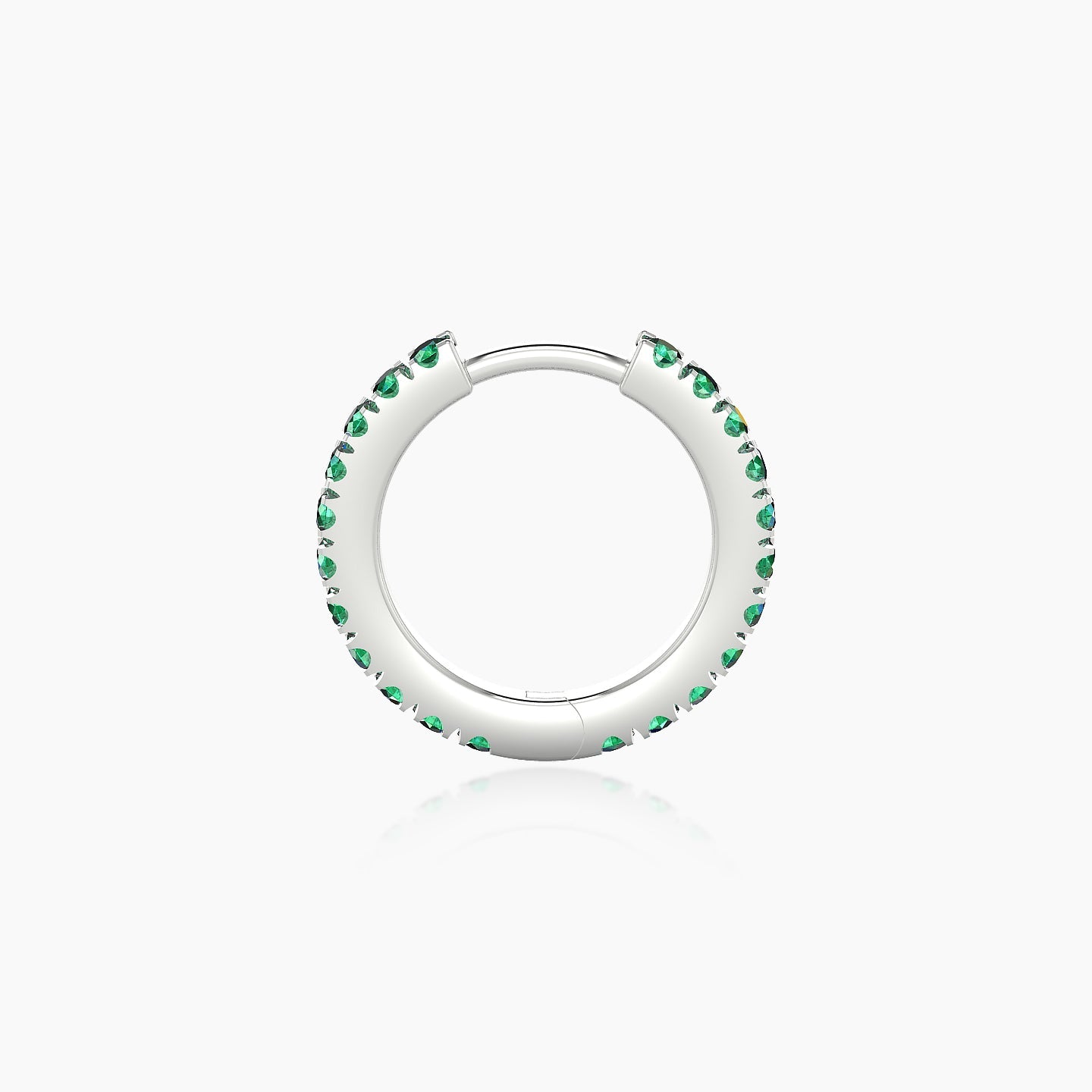 Terra | 18k White Gold 8 mm Emerald Hoop Piercing