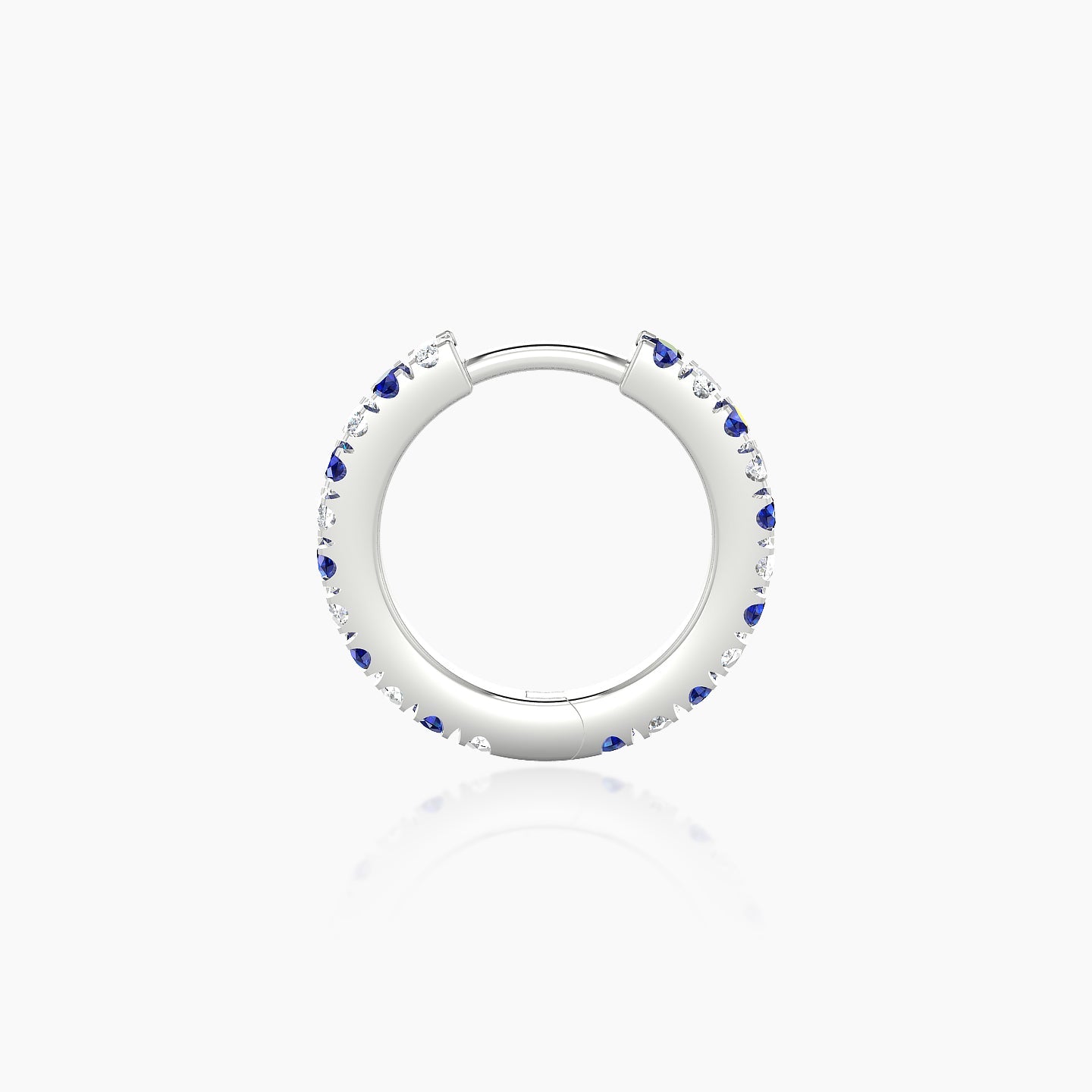 Terra | 18k White Gold 8 mm Sapphire & Diamond Hoop Piercing