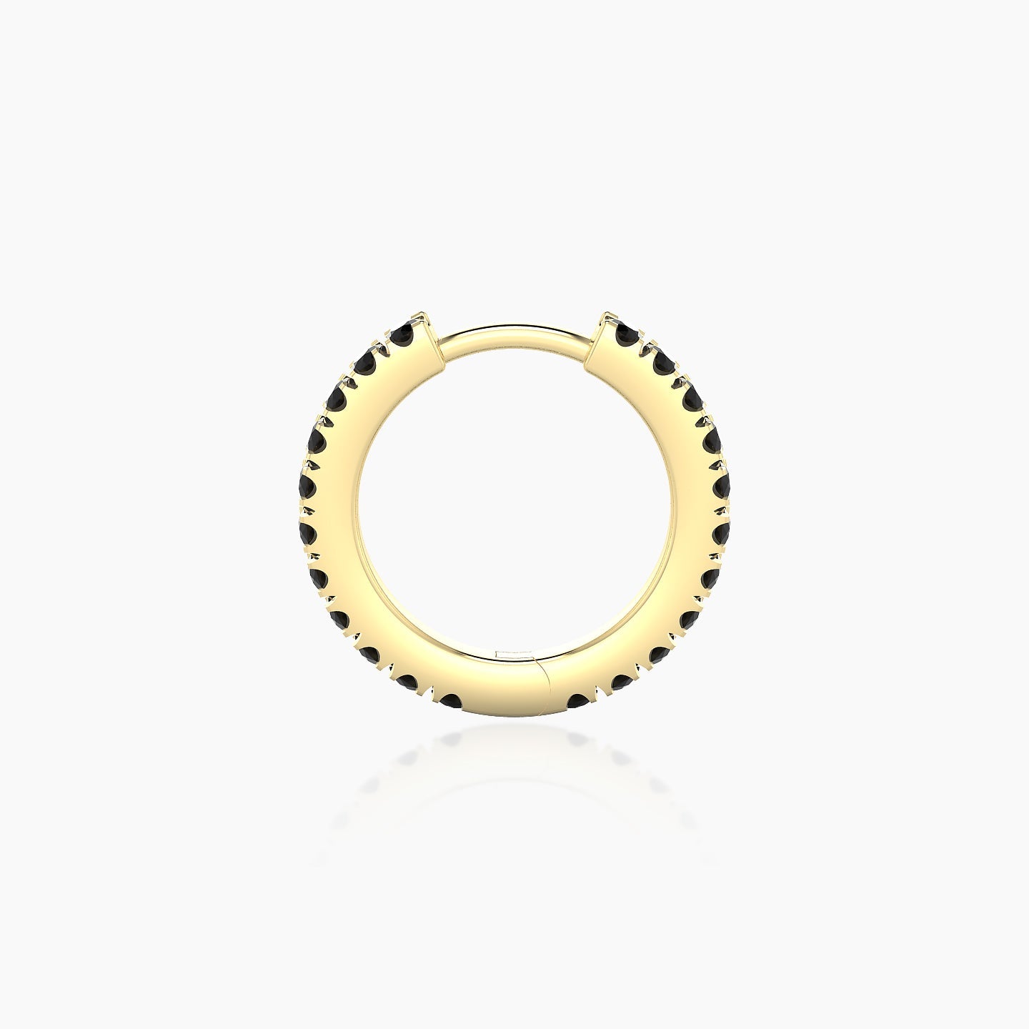 Terra | 18k Yellow Gold 8 mm Black Diamond Hoop Piercing