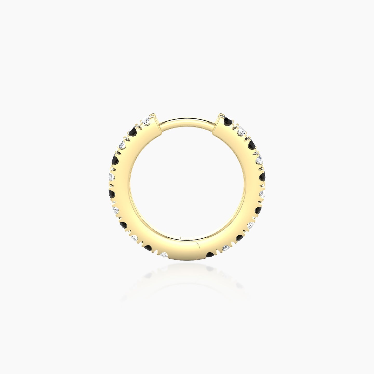 Terra | 18k Yellow Gold 8 mm Black Diamond & Diamond Hoop Piercing