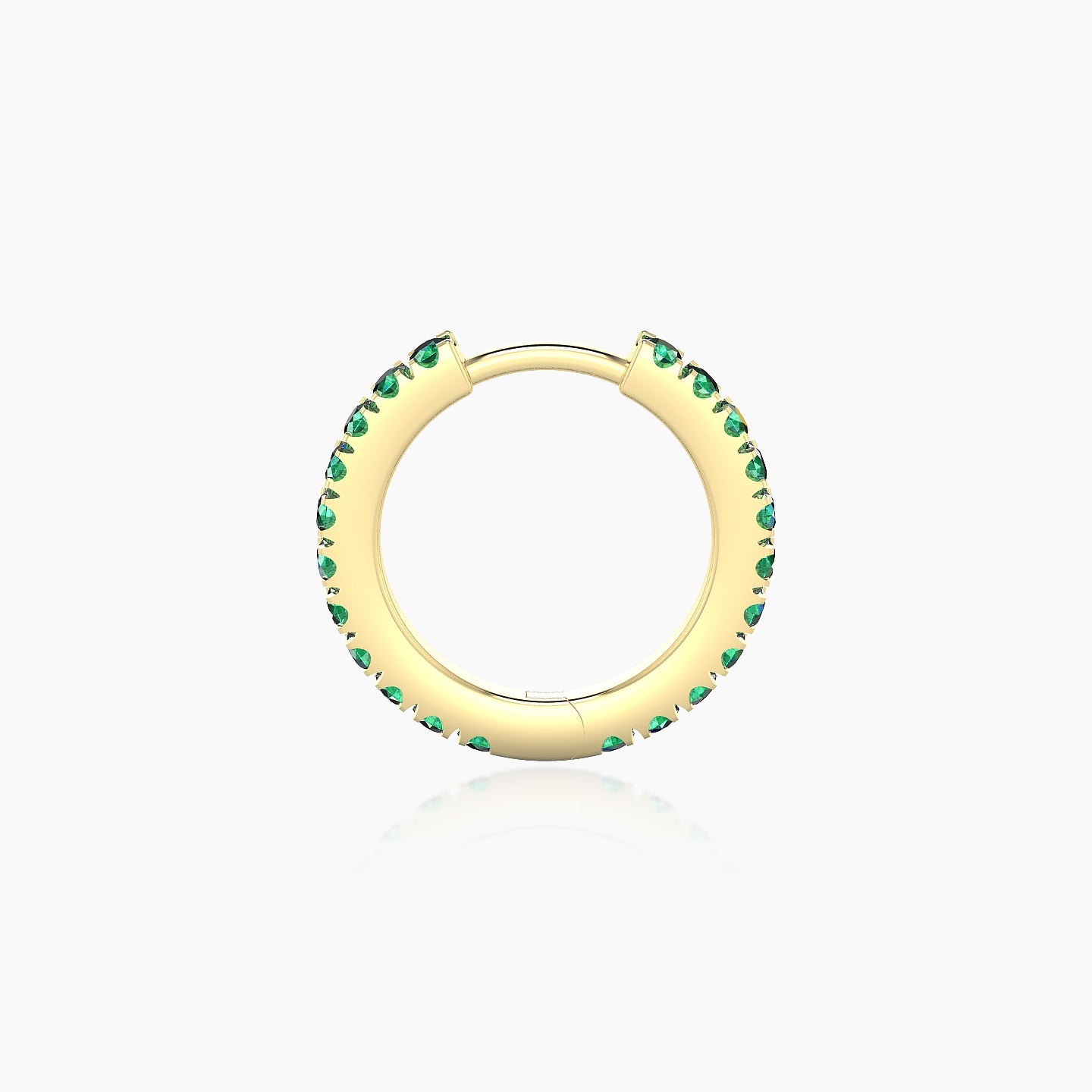 Terra | 18k Yellow Gold 8 mm Emerald Hoop Piercing