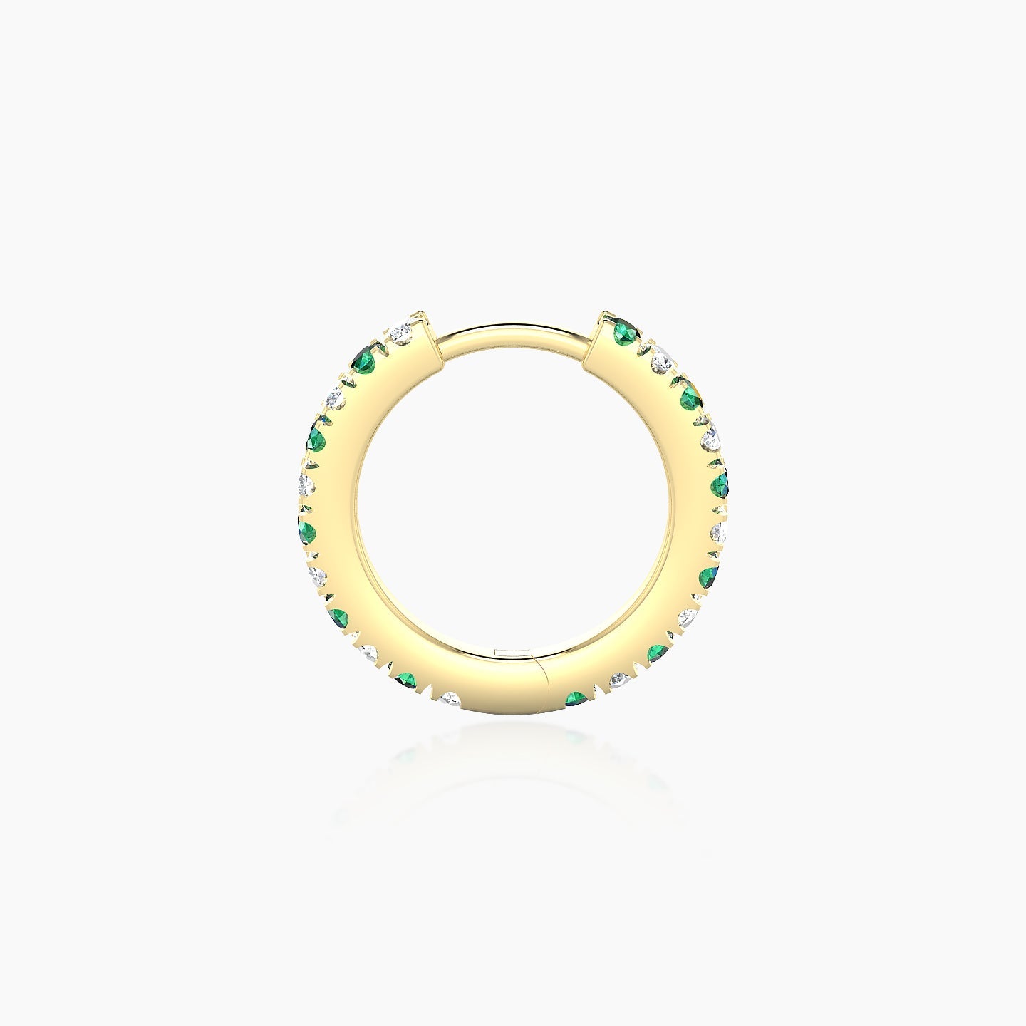 Terra | 18k Yellow Gold 8 mm Emerald & Diamond Hoop Piercing