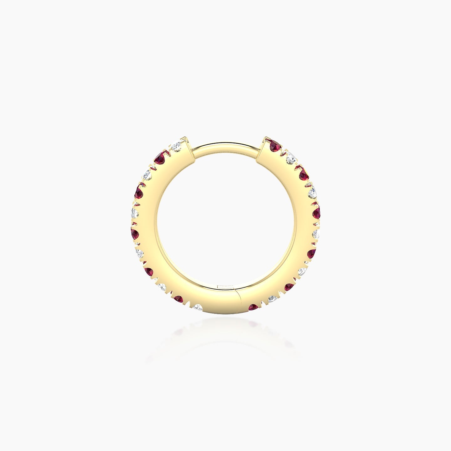 Terra | 18k Yellow Gold 8 mm Ruby & Diamond Hoop Piercing