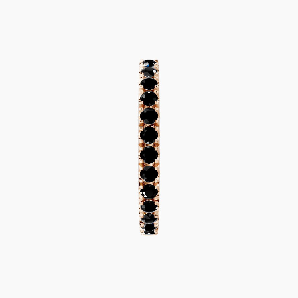 Terra | 18k Rose Gold 9.5 mm Black Diamond Hoop Piercing
