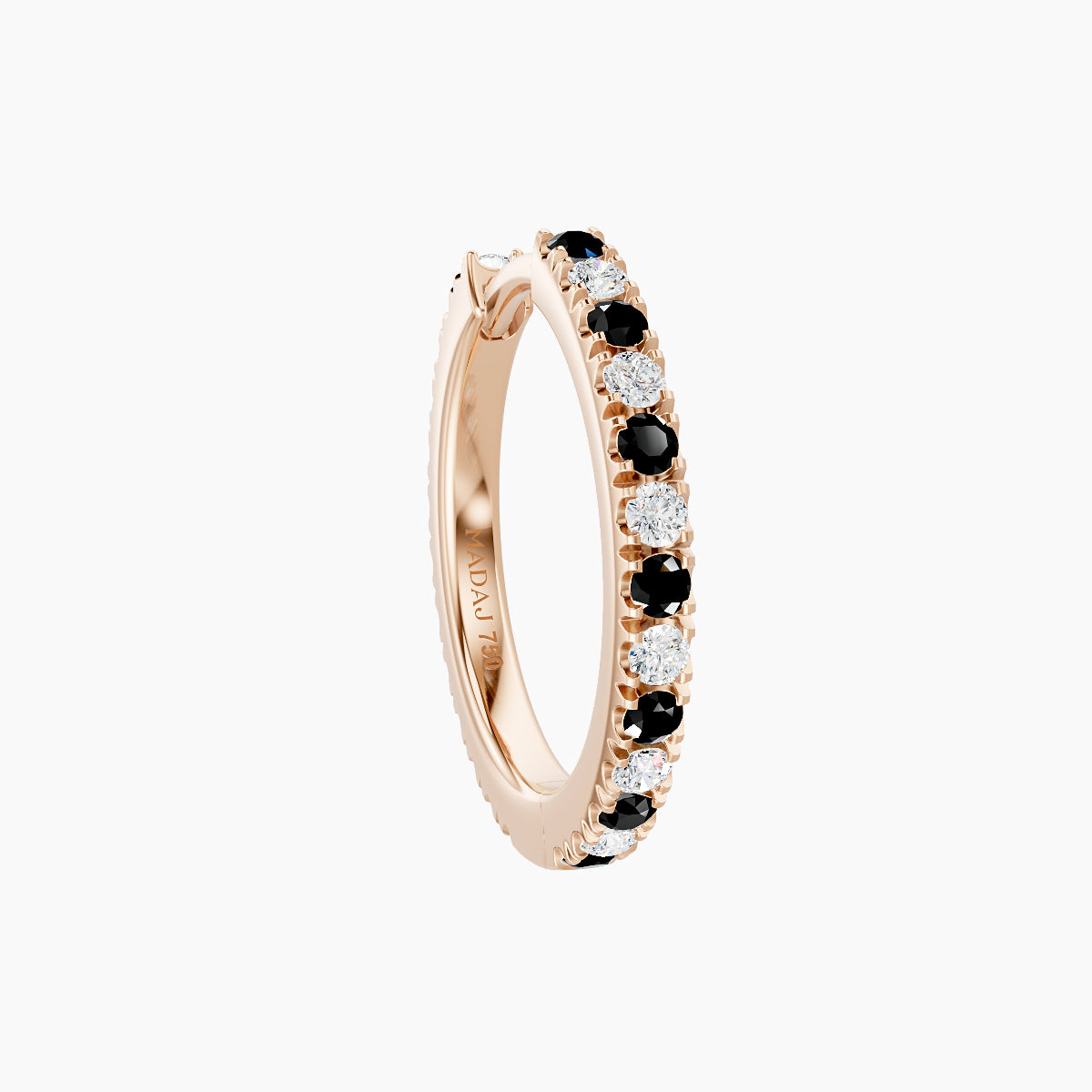 Terra | 18k Rose Gold 9.5 mm Black Diamond & Diamond Hoop Piercing