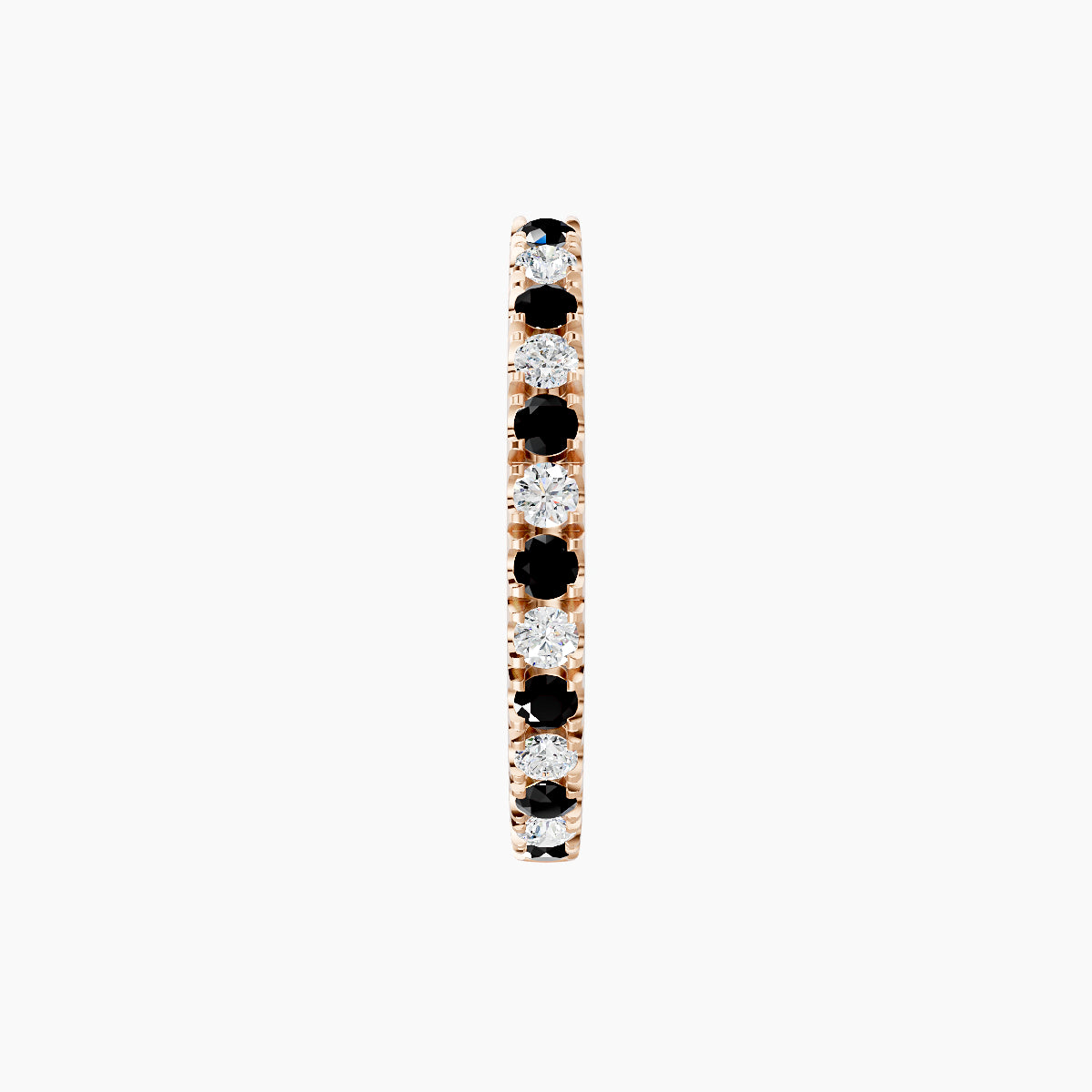 Terra | 18k Rose Gold 9.5 mm Black Diamond & Diamond Hoop Piercing