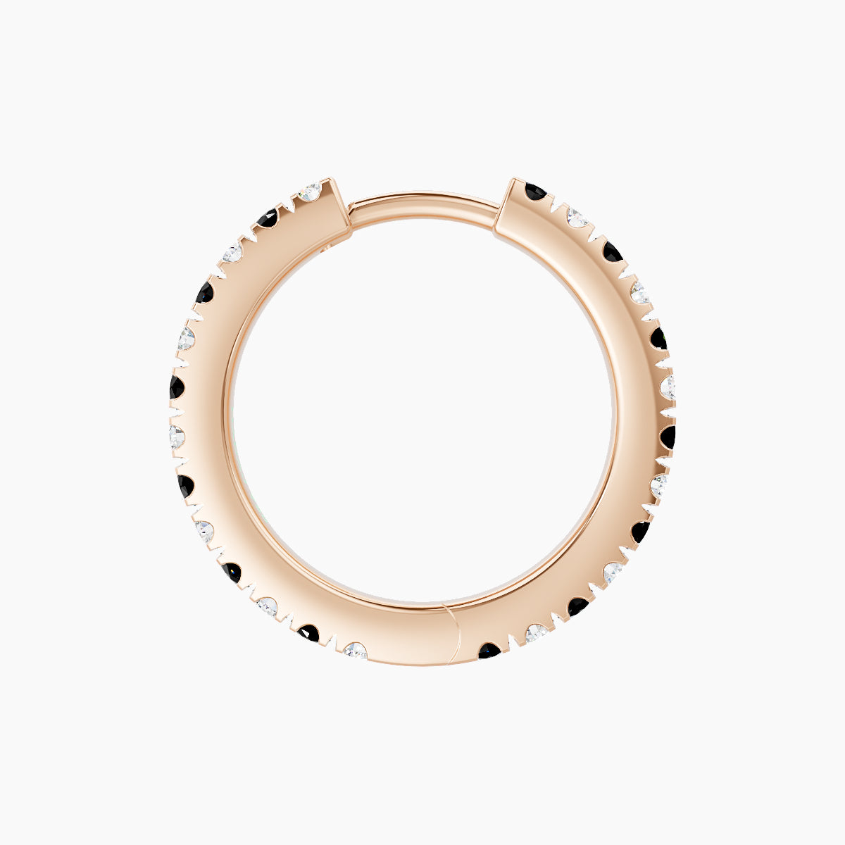 Terra | 18k Rose Gold 9.5 mm Black Diamond & Diamond Hoop Piercing