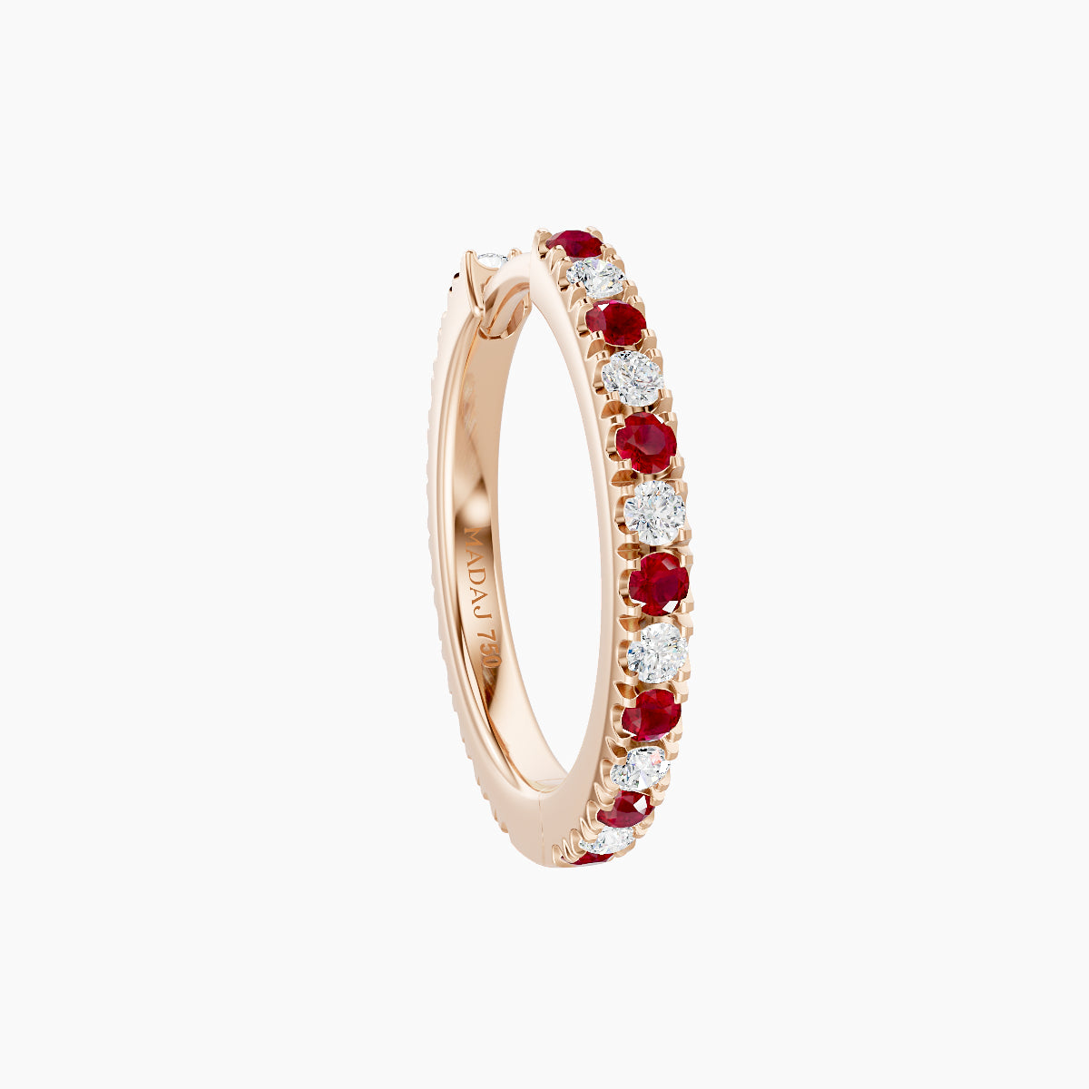 Terra | 18k Rose Gold 9.5 mm Ruby & Diamond Hoop Piercing