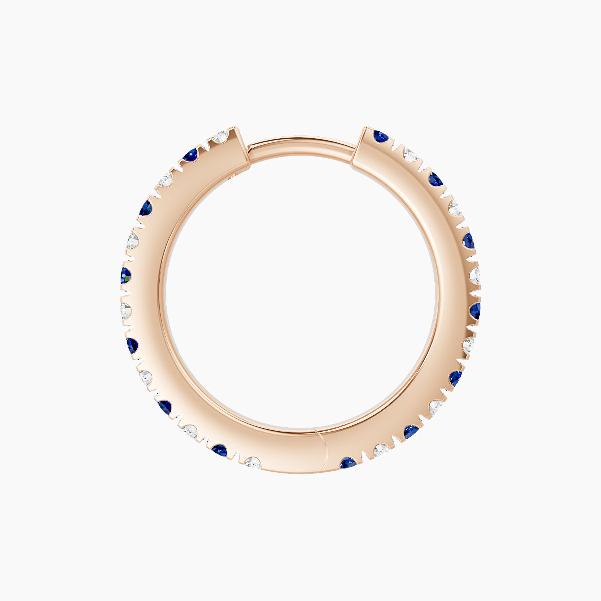 Terra | 18k Rose Gold 9.5 mm Sapphire & Diamond Hoop Piercing