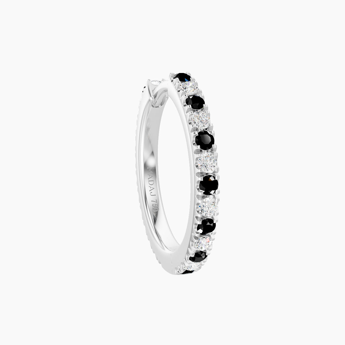 Terra | 18k White Gold 9.5 mm Black Diamond & Diamond Hoop Piercing