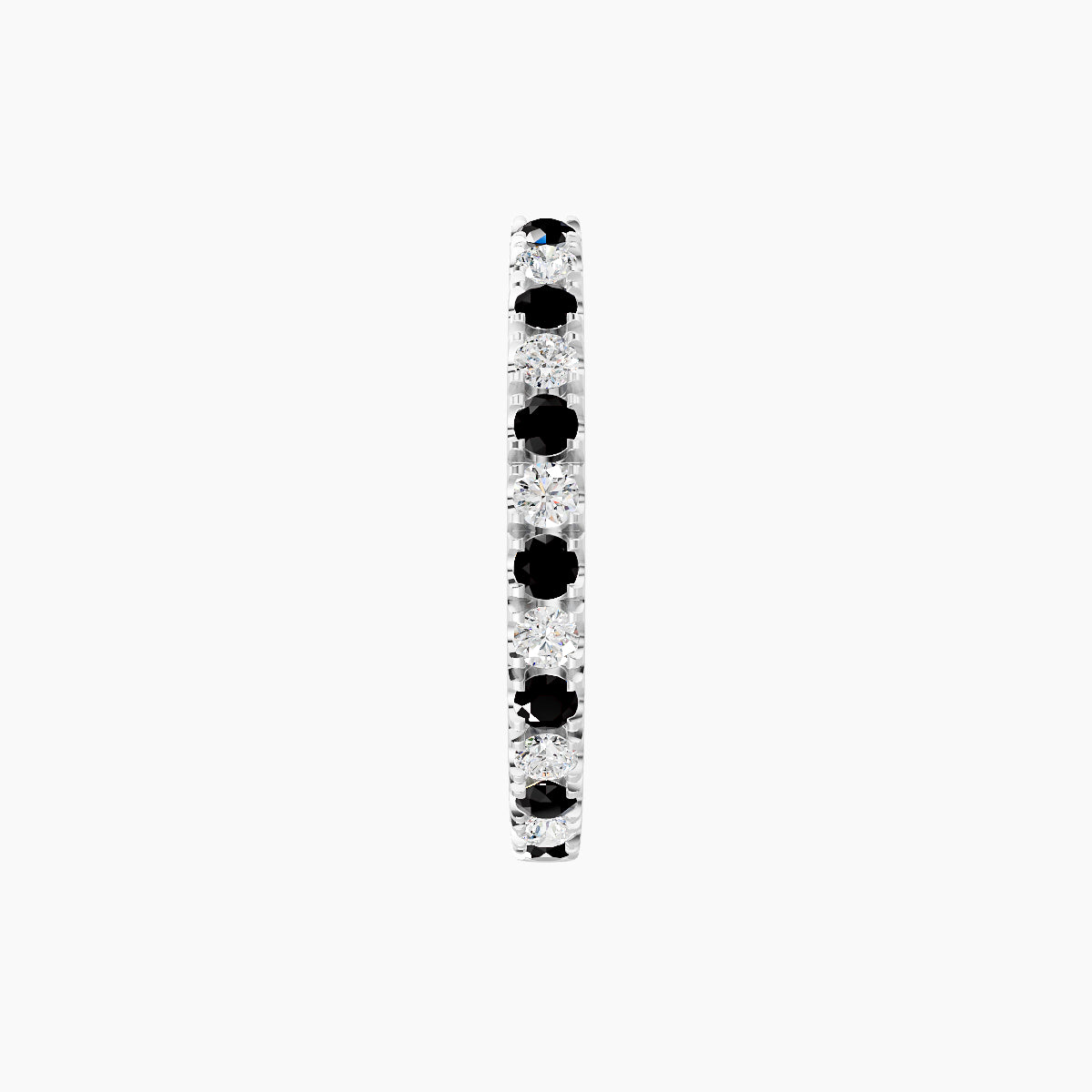 Terra | 18k White Gold 9.5 mm Black Diamond & Diamond Hoop Piercing