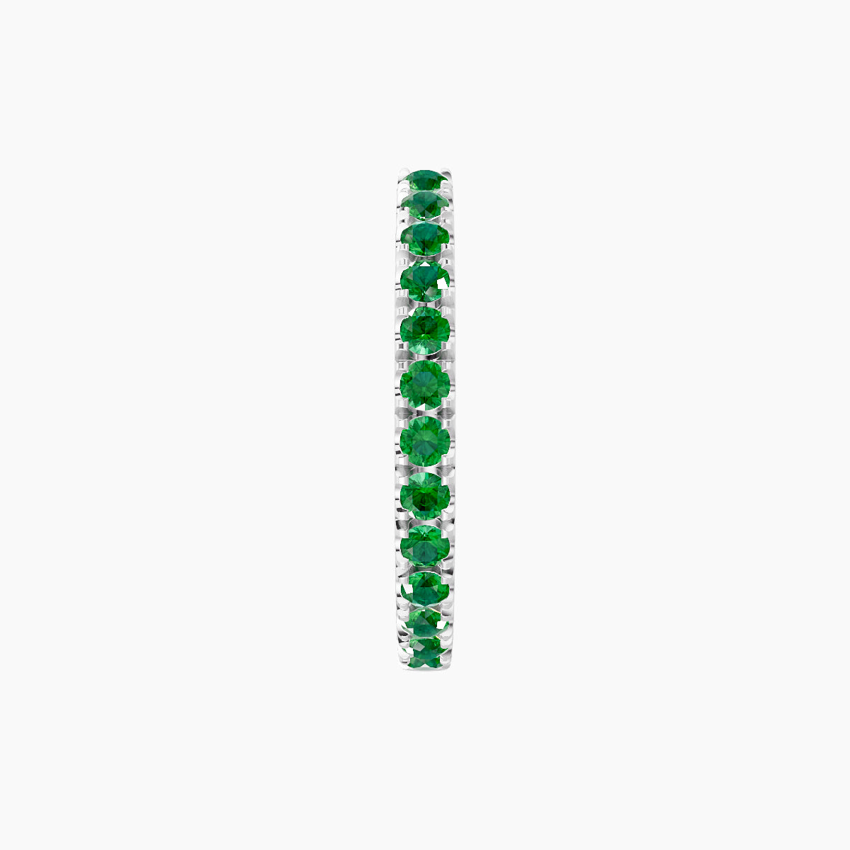 Terra | 18k White Gold 9.5 mm Emerald Hoop Piercing