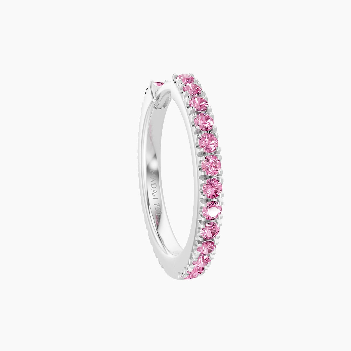 Terra | 18k White Gold 9.5 mm Pink Sapphire Hoop Piercing