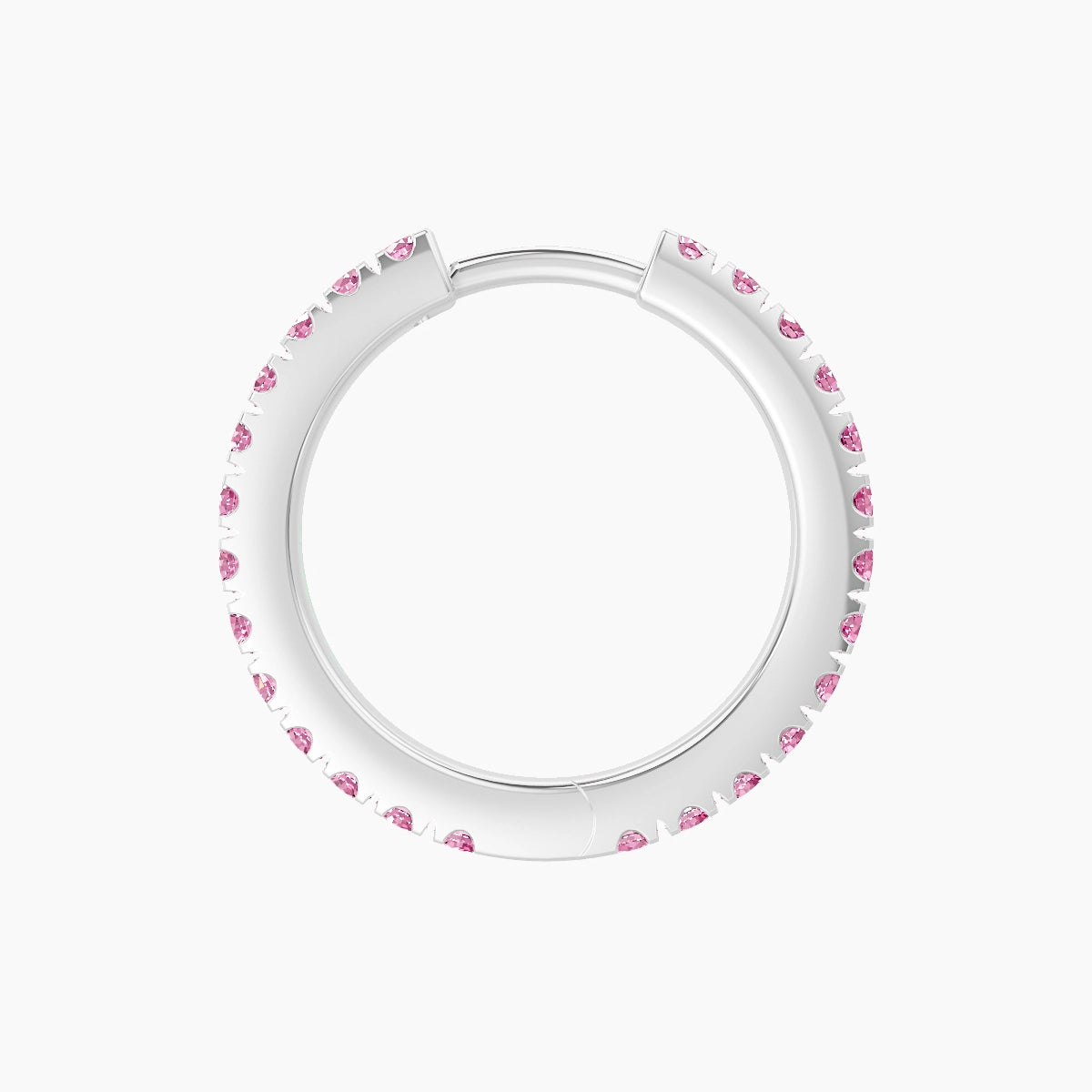 Terra | 18k White Gold 9.5 mm Pink Sapphire Hoop Piercing