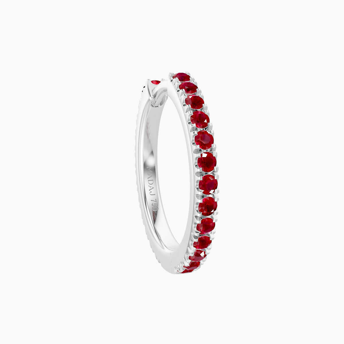Terra | 18k White Gold 9.5 mm Ruby Hoop Piercing