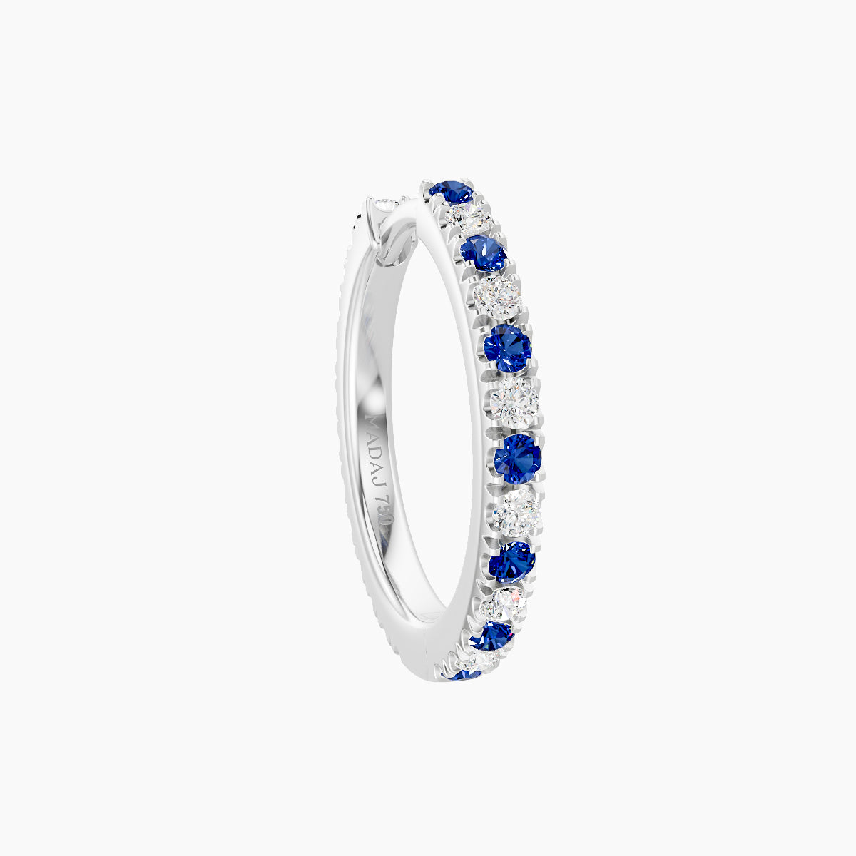 Terra | 18k White Gold 9.5 mm Sapphire & Diamond Hoop Piercing