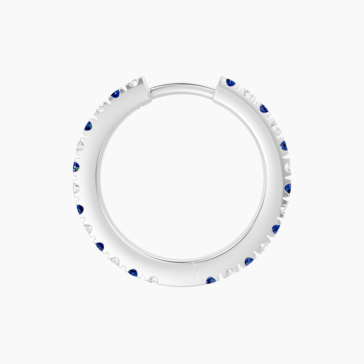 Terra | 18k White Gold 9.5 mm Sapphire & Diamond Hoop Piercing