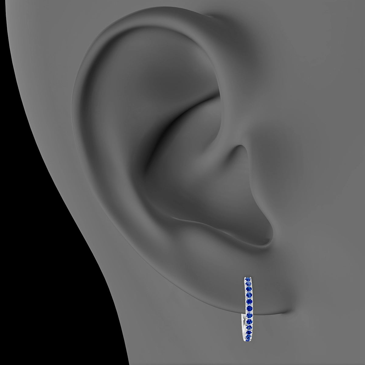 Terra | 18k White Gold 9.5 mm Sapphire Hoop Piercing
