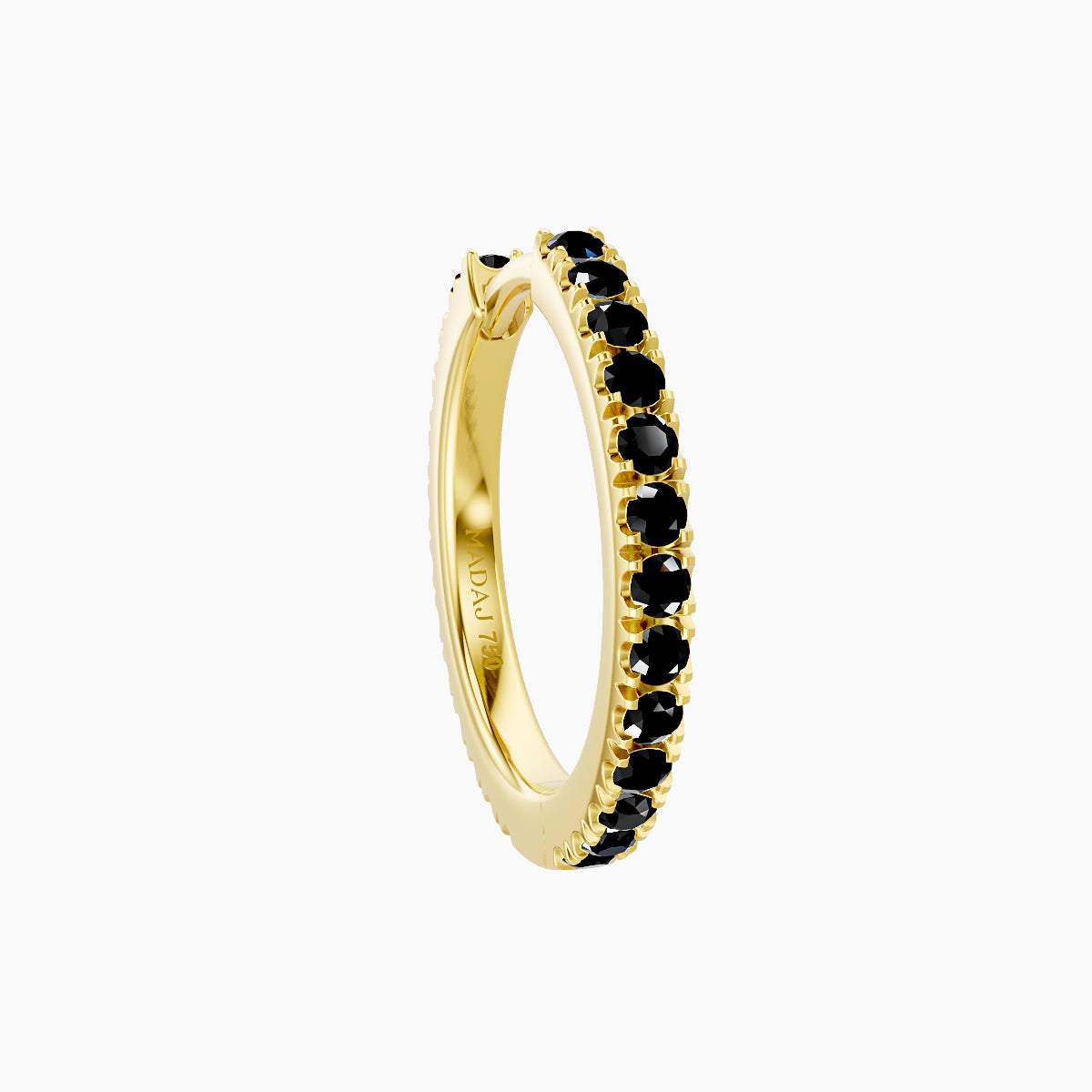 Terra | 18k Yellow Gold 9.5 mm Black Diamond Hoop Piercing