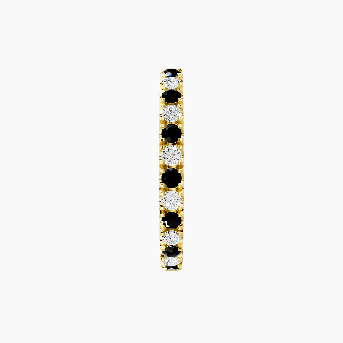 Terra | 18k Yellow Gold 9.5 mm Black Diamond & Diamond Hoop Piercing