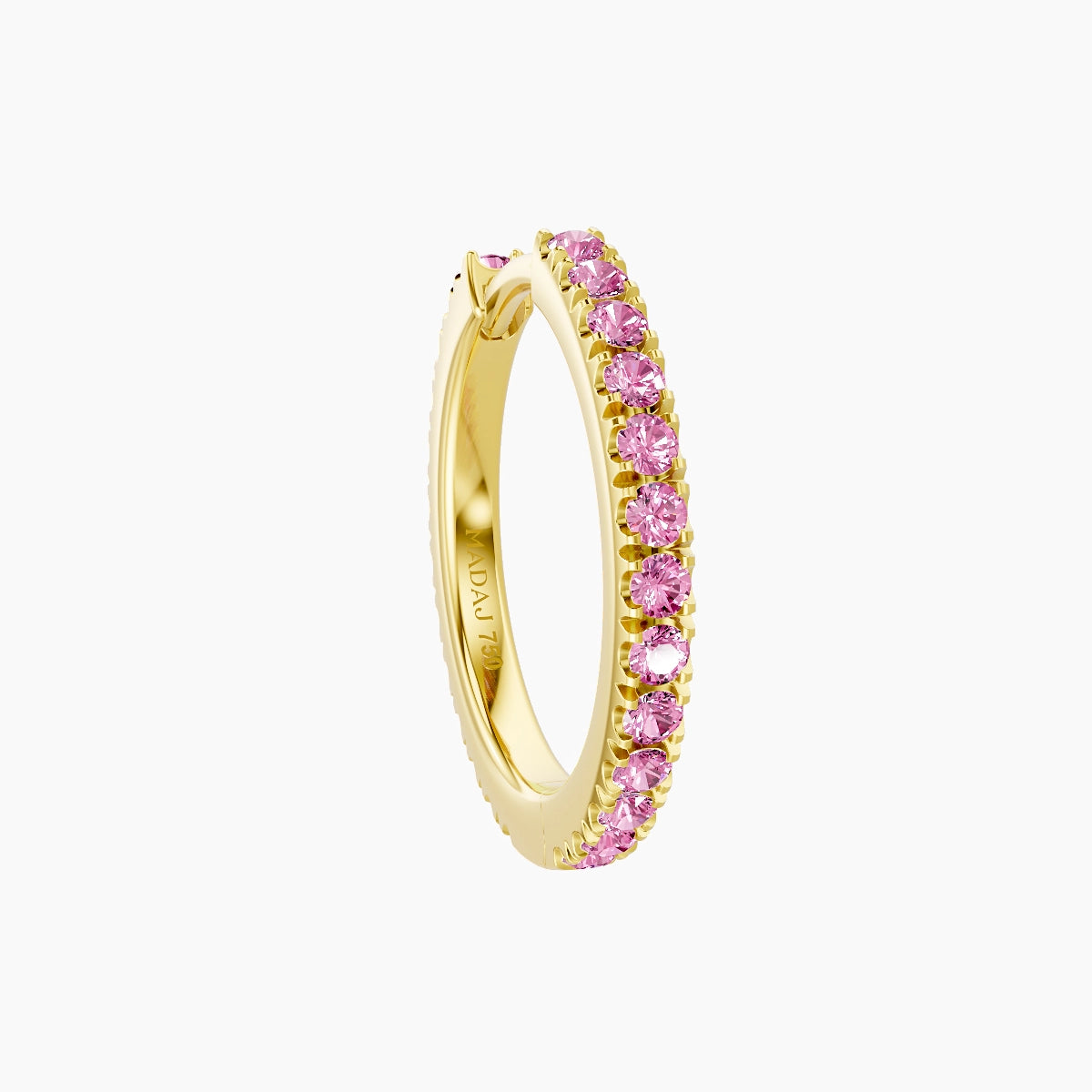 Terra | 18k Yellow Gold 9.5 mm Pink Sapphire Hoop Piercing