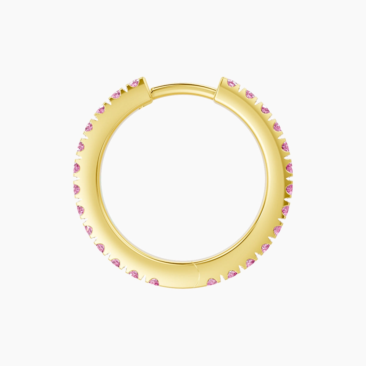 Terra | 18k Yellow Gold 9.5 mm Pink Sapphire Hoop Piercing