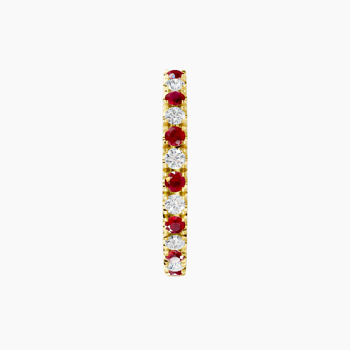 Terra | 18k Yellow Gold 9.5 mm Ruby & Diamond Hoop Piercing