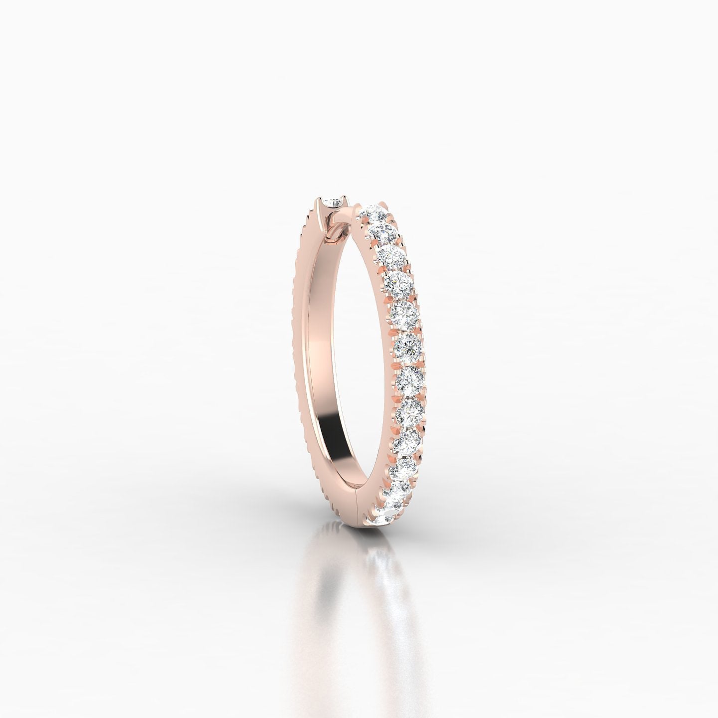 Terra | 18k Rose Gold 9.5 mm Diamond Hoop Piercing