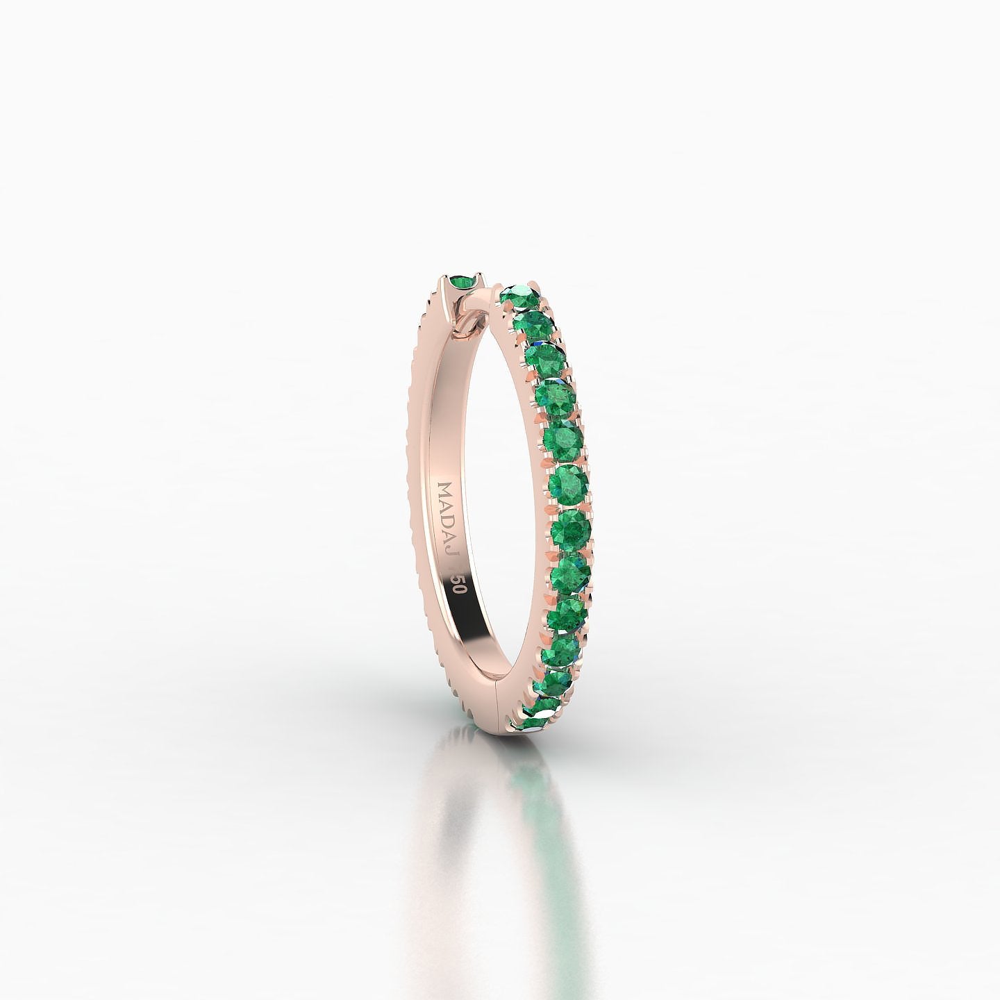 Terra | 18k Rose Gold 9.5 mm Emerald Hoop Piercing