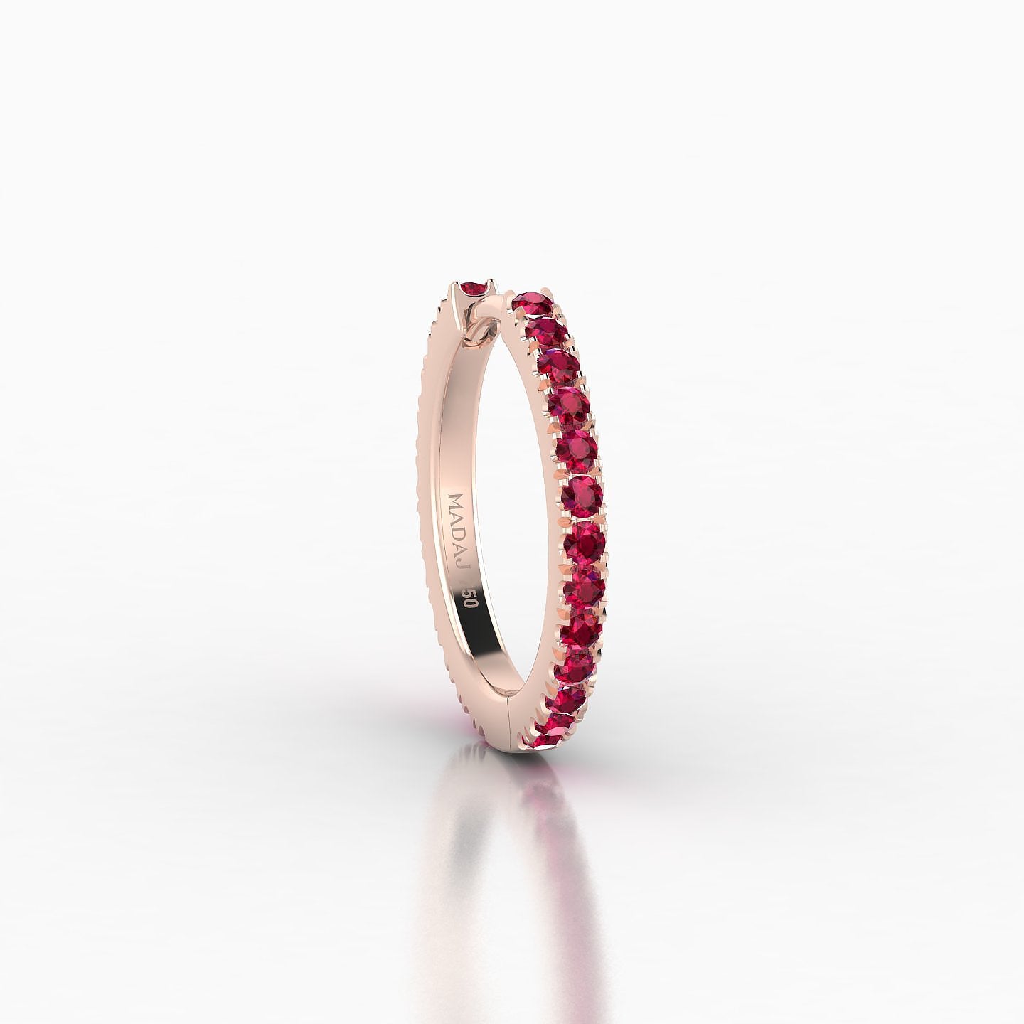 Terra | 18k Rose Gold 9.5 mm Ruby Hoop Piercing