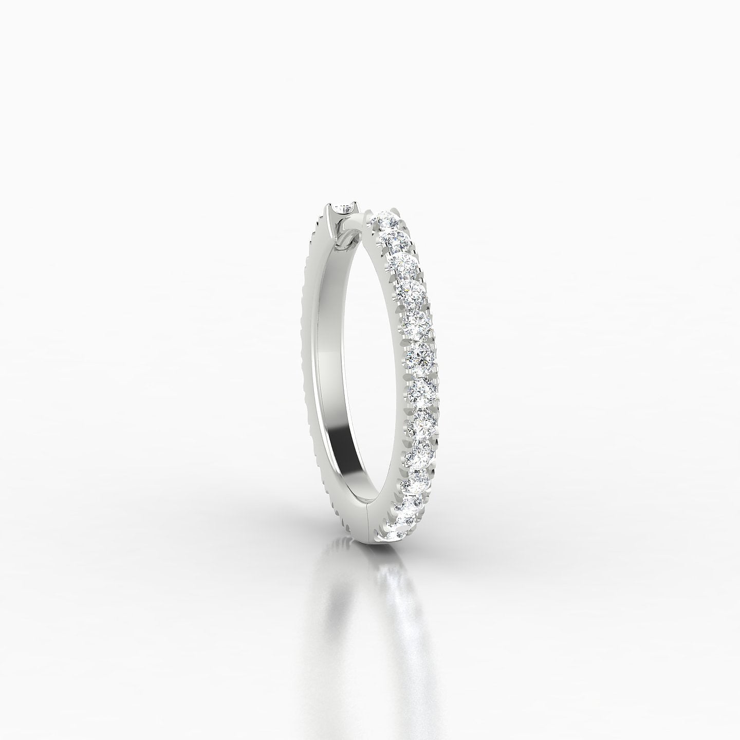 Terra | 18k White Gold 9.5 mm Diamond Hoop Piercing