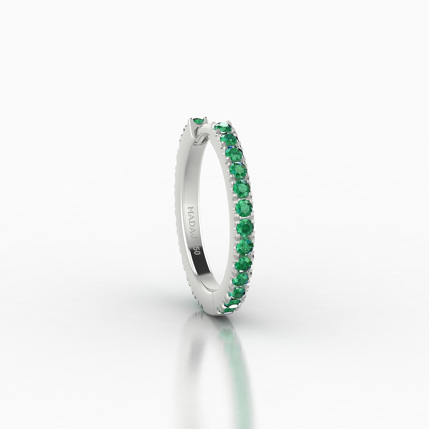 Terra | 18k White Gold 9.5 mm Emerald Hoop Piercing