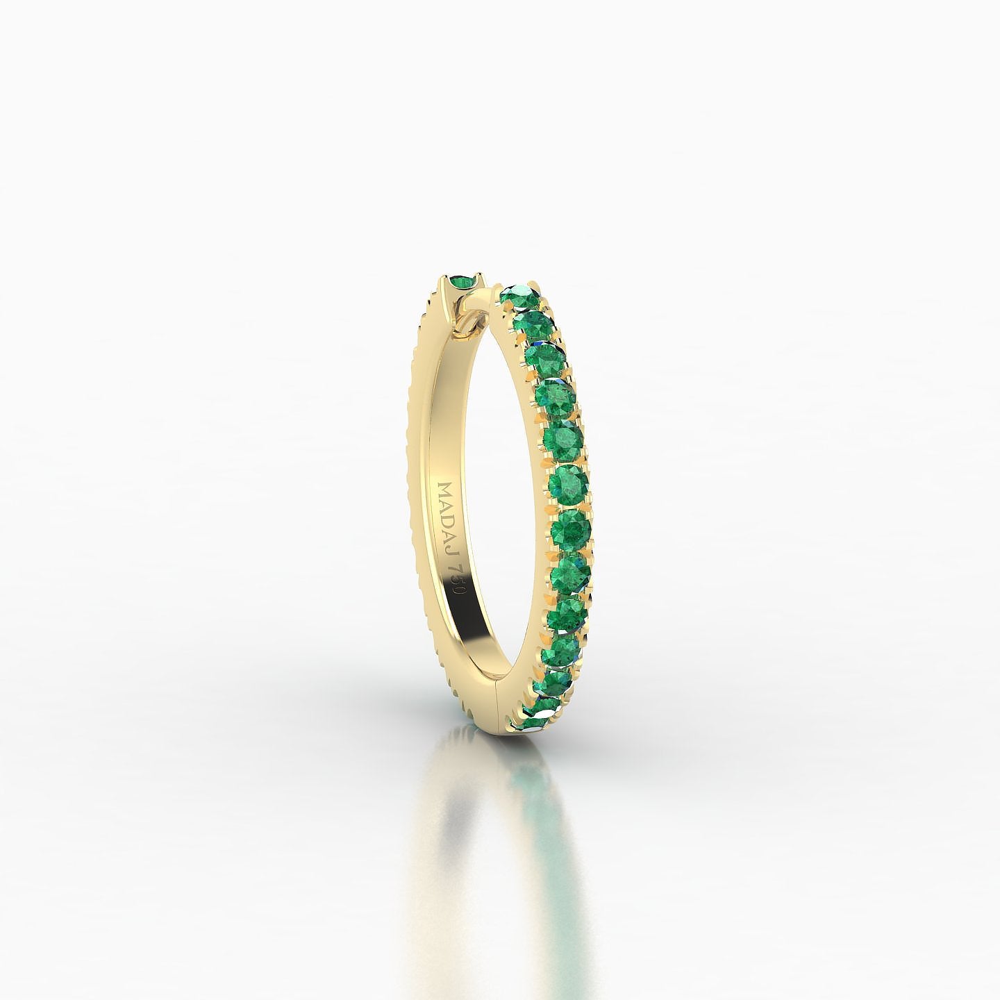 Terra | 18k Yellow Gold 9.5 mm Emerald Hoop Piercing