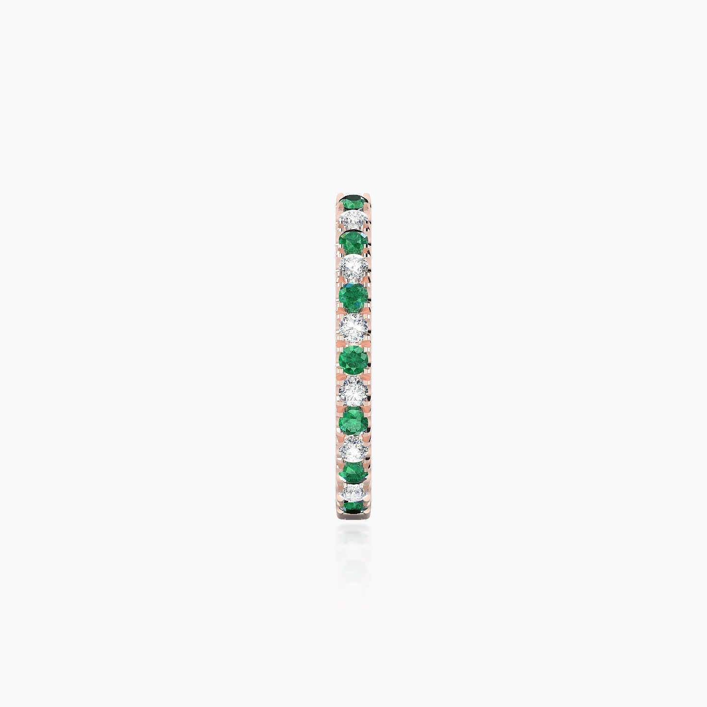 Terra | 18k Rose Gold 9.5 mm Emerald & Diamond Hoop Piercing