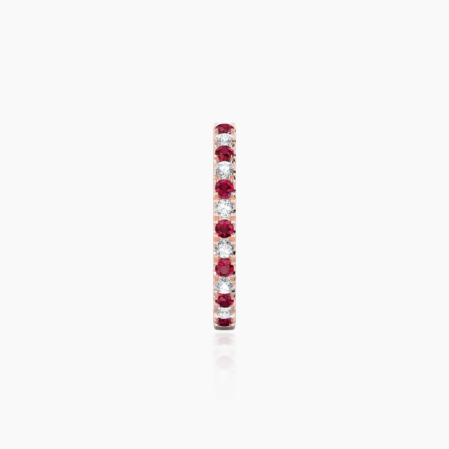 Terra | 18k Rose Gold 9.5 mm Ruby & Diamond Hoop Piercing