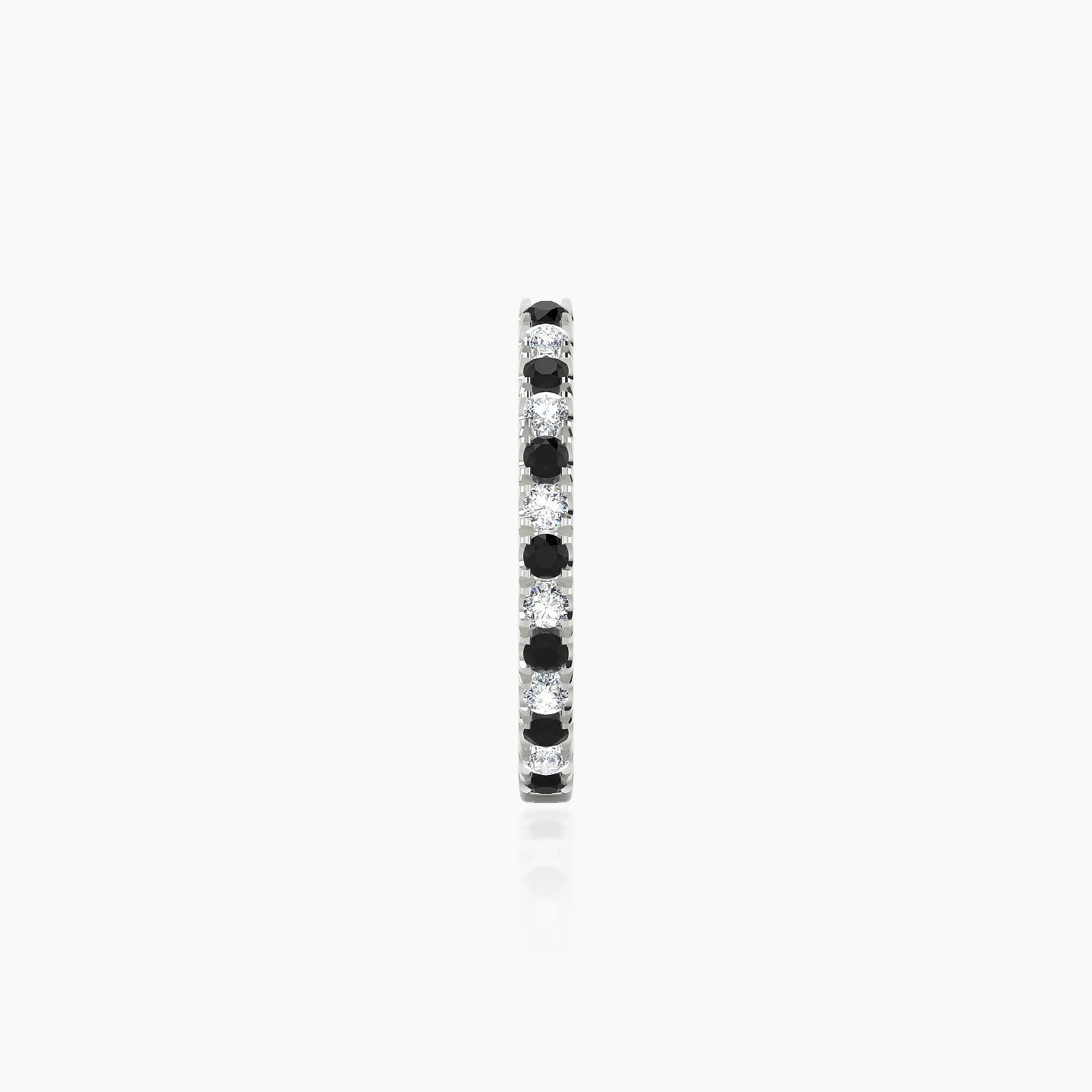 Terra | 18k White Gold 9.5 mm Black Diamond & Diamond Hoop Piercing