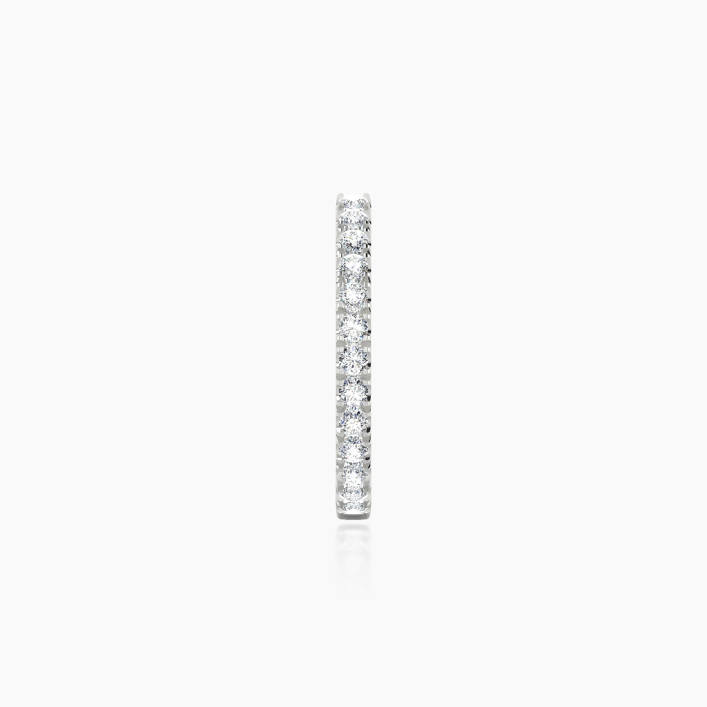 Terra | 18k White Gold 9.5 mm Diamond Hoop Piercing