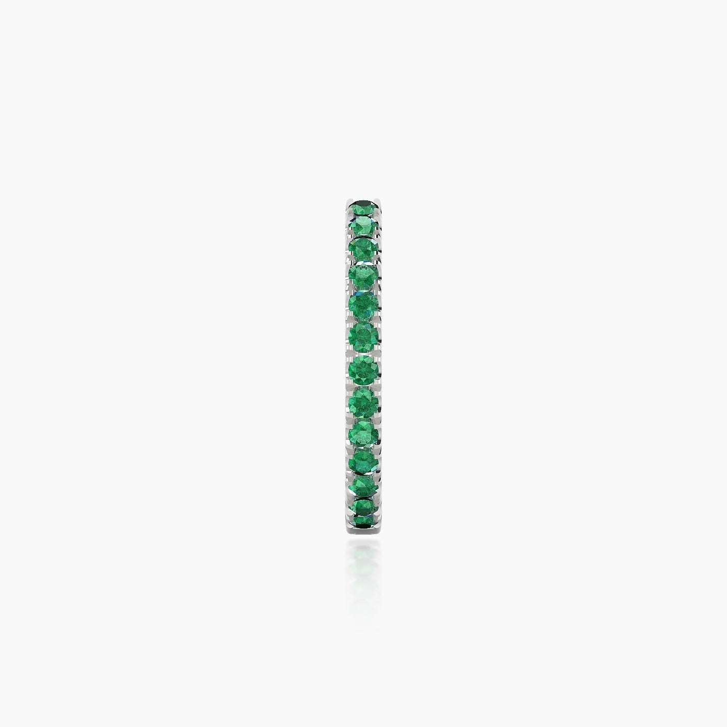 Terra | 18k White Gold 9.5 mm Emerald Hoop Piercing