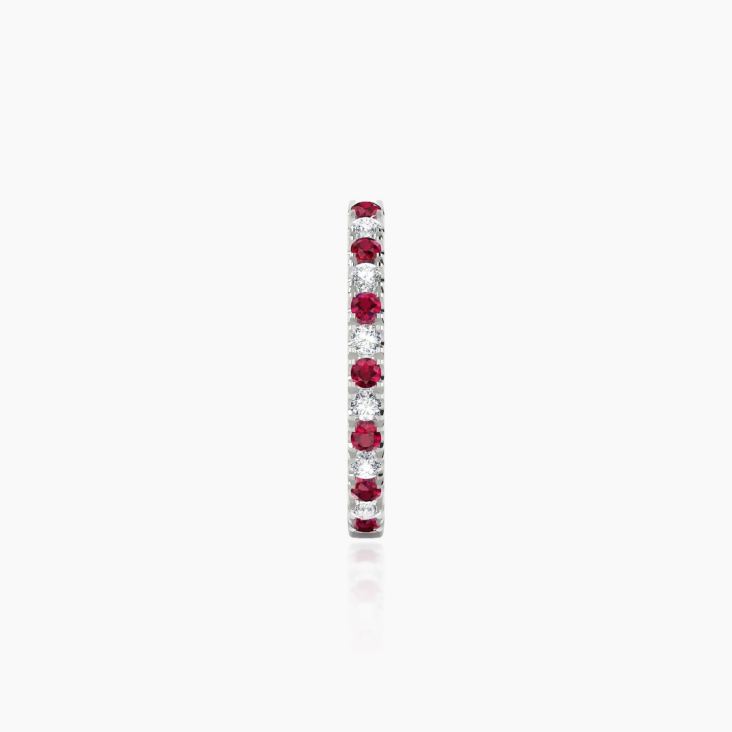 Terra | 18k White Gold 9.5 mm Ruby & Diamond Hoop Piercing