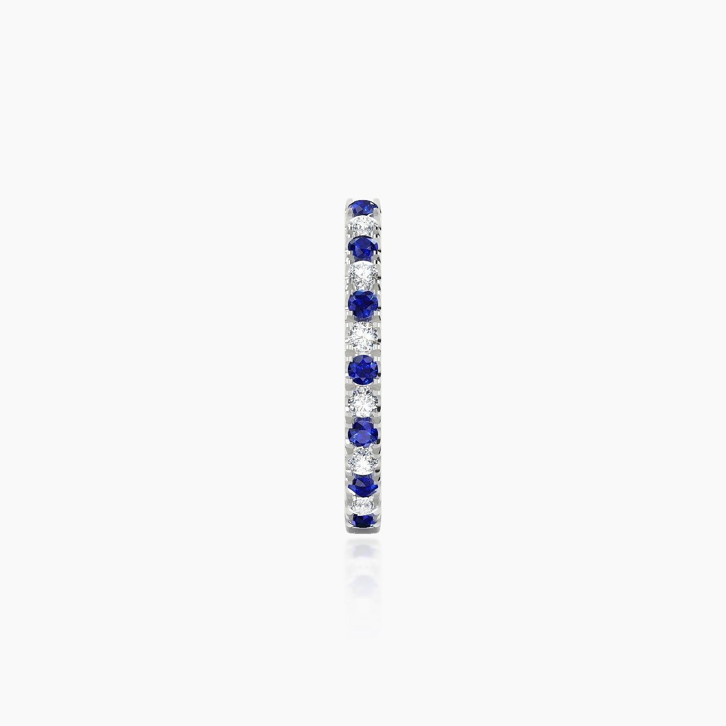 Terra | 18k White Gold 9.5 mm Sapphire & Diamond Hoop Piercing