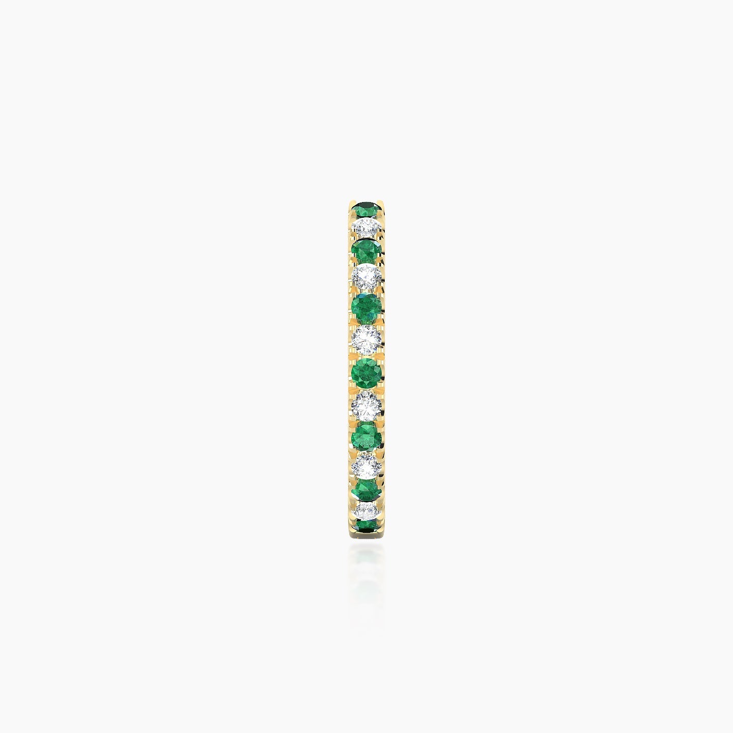 Terra | 18k Yellow Gold 9.5 mm Emerald & Diamond Hoop Piercing