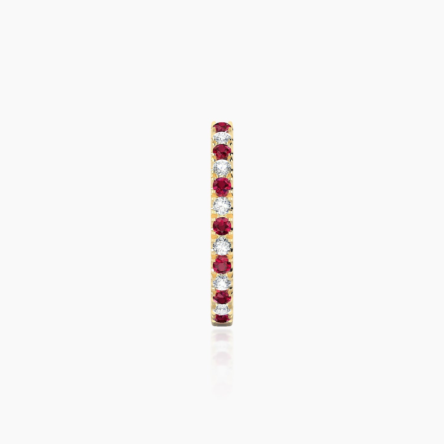 Terra | 18k Yellow Gold 9.5 mm Ruby & Diamond Hoop Piercing