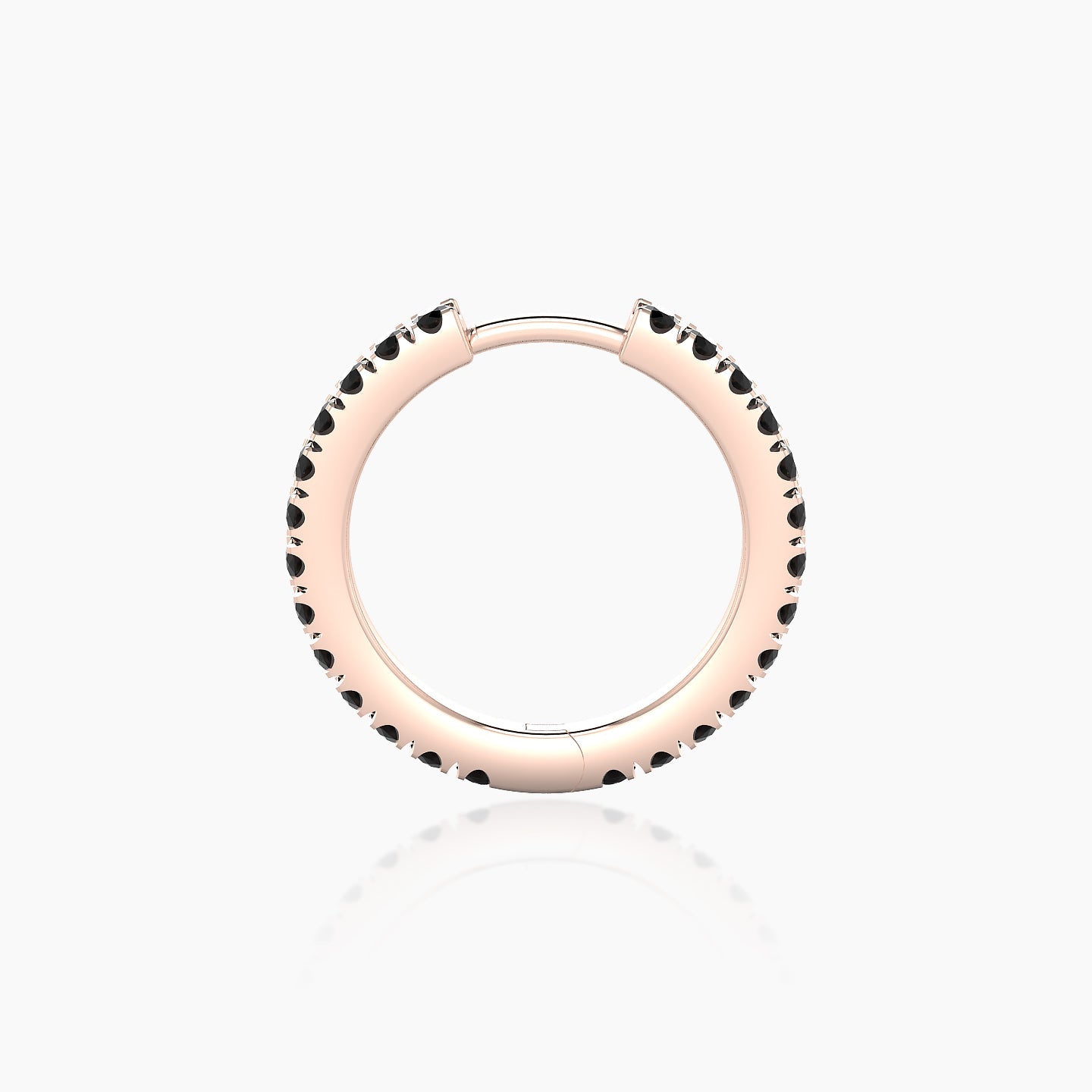 Terra | 18k Rose Gold 9.5 mm Black Diamond Hoop Piercing