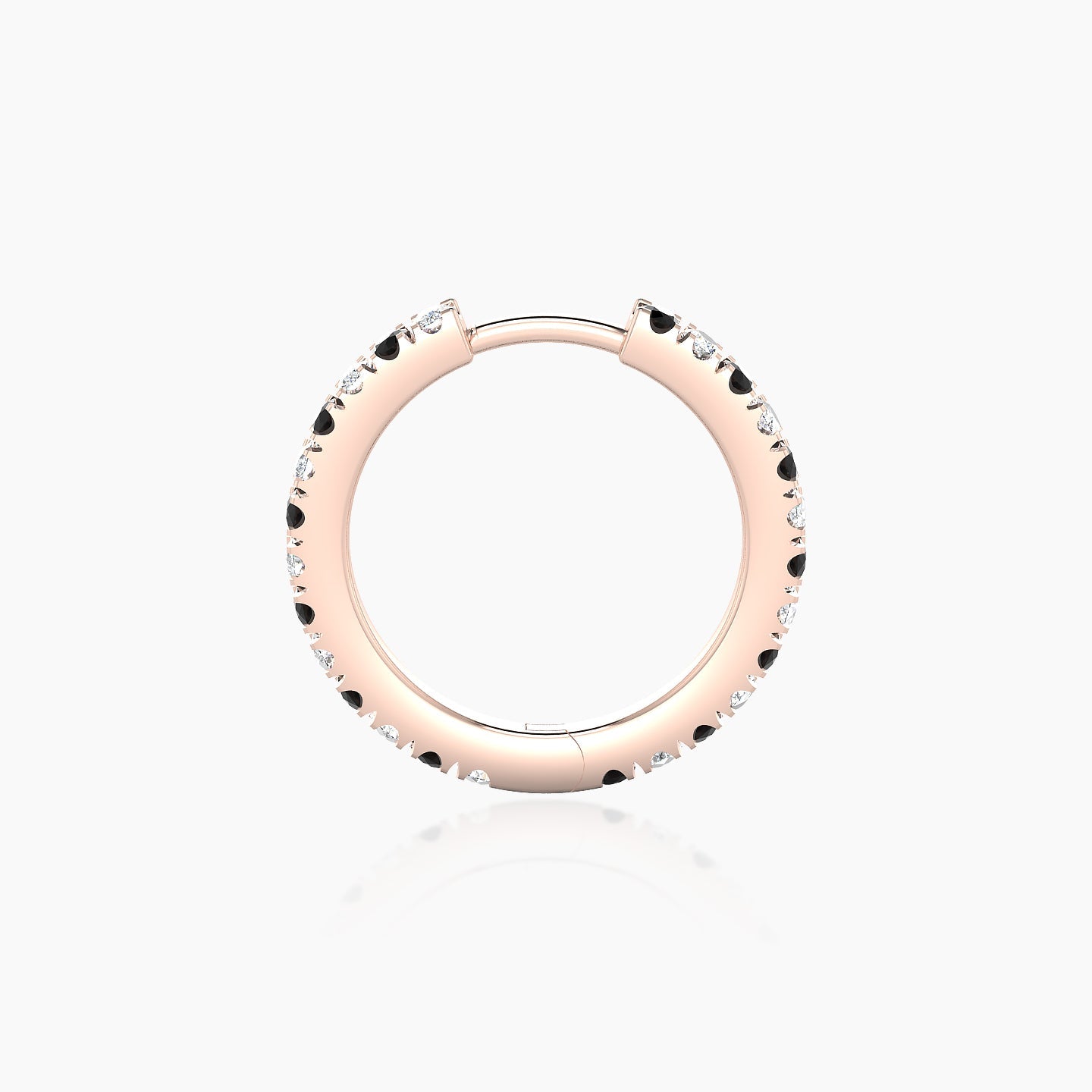 Terra | 18k Rose Gold 9.5 mm Black Diamond & Diamond Hoop Piercing