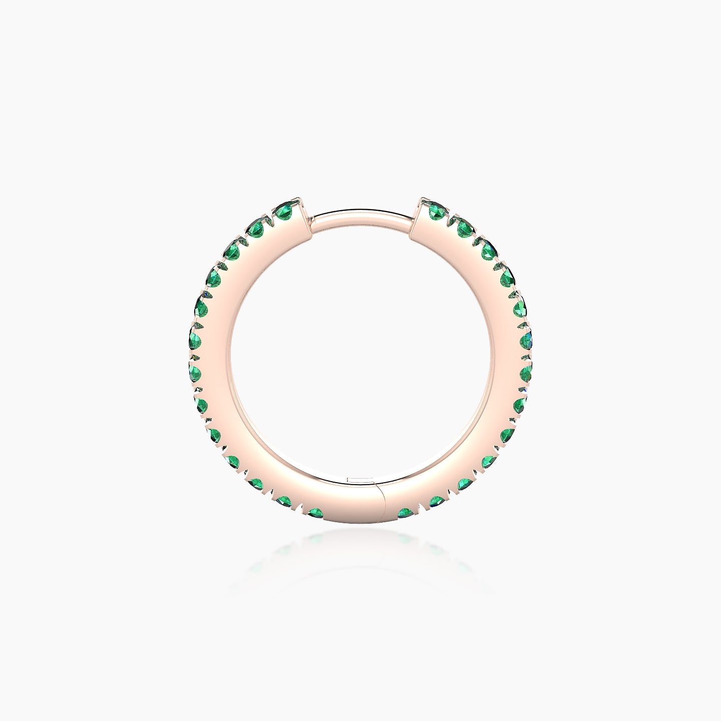 Terra | 18k Rose Gold 9.5 mm Emerald Hoop Piercing