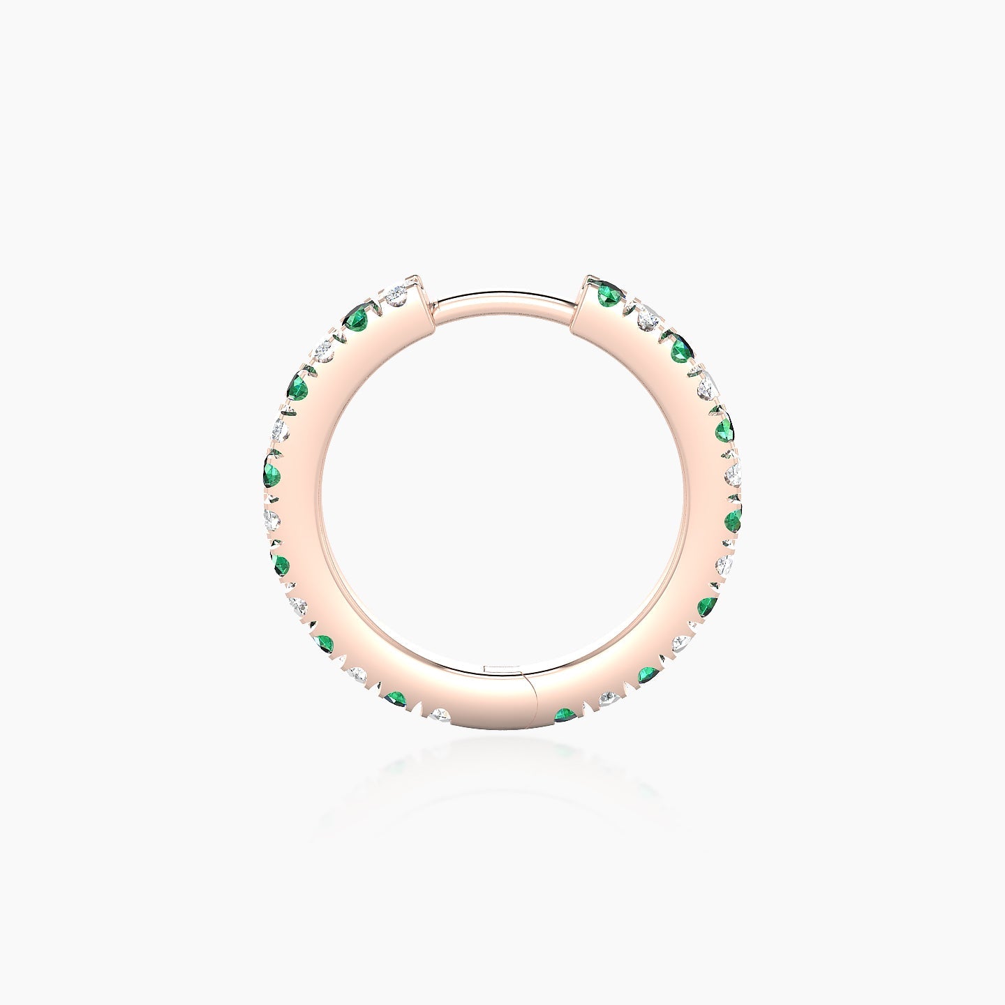 Terra | 18k Rose Gold 9.5 mm Emerald & Diamond Hoop Piercing